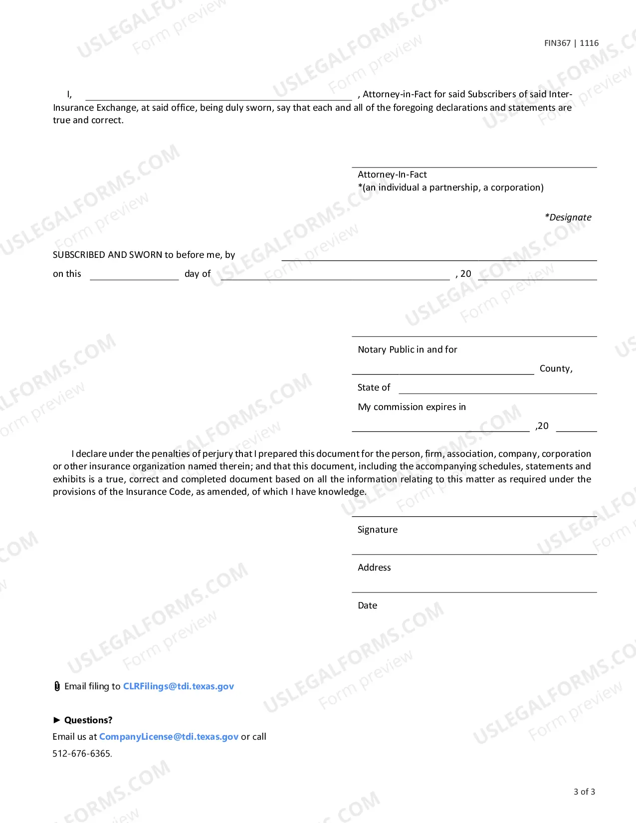 Preview Reciprocal or Inter-Insurance Exchanges (Form A-212)