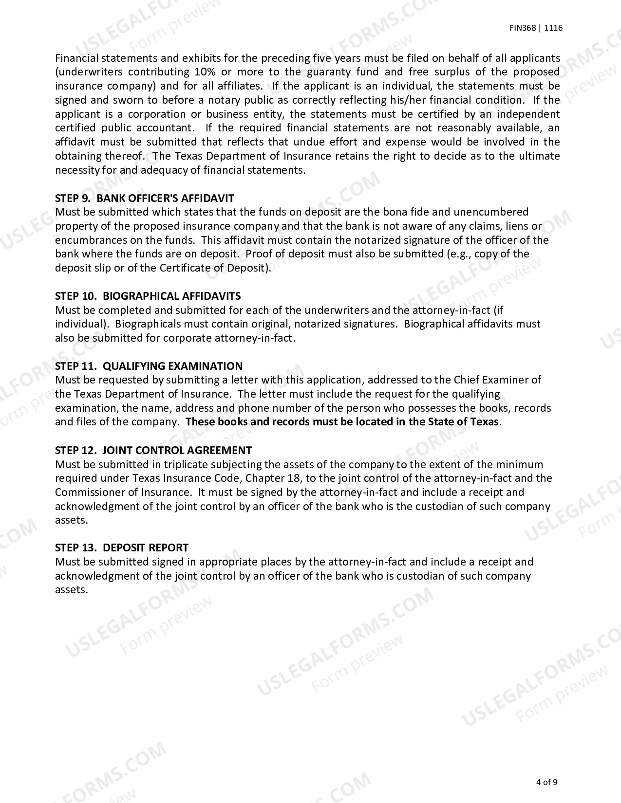 Preview Instructions for the Original Incorporation of Texas Lloyds Company