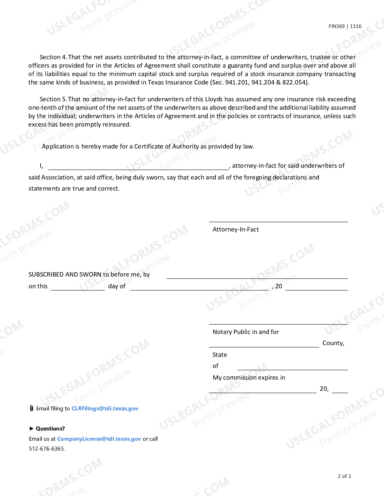 Preview Form A-211 (Lloyds)