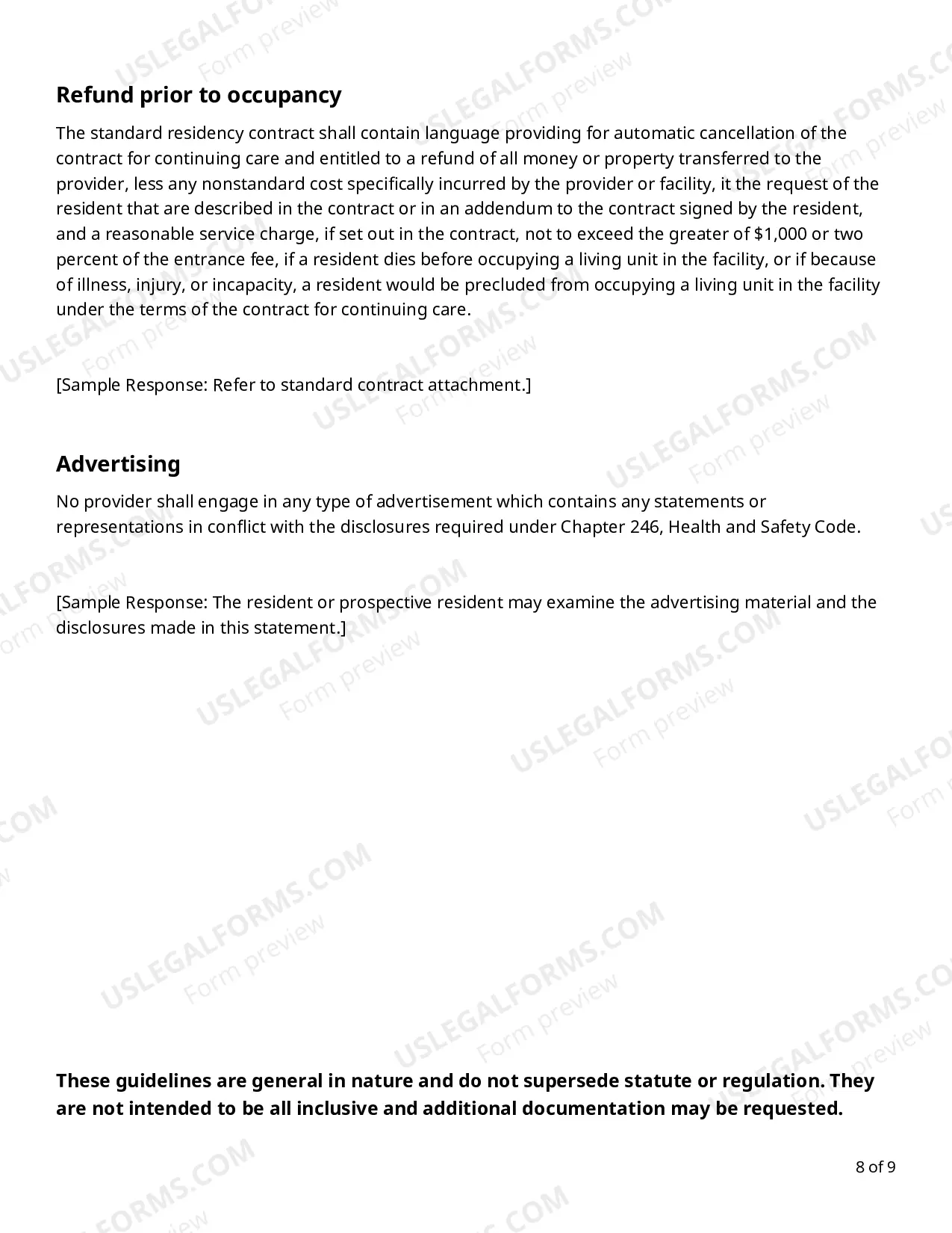Preview CCRC 6 - Format for Disclosure Statement