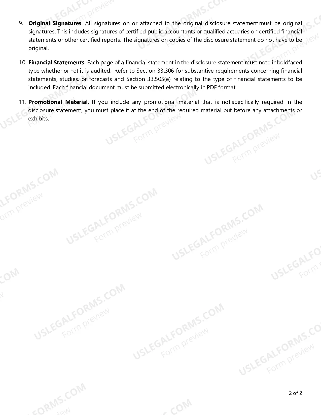 Preview CCRC Form #6A - CCRC Instructions for Preparation of Disclosure Statement