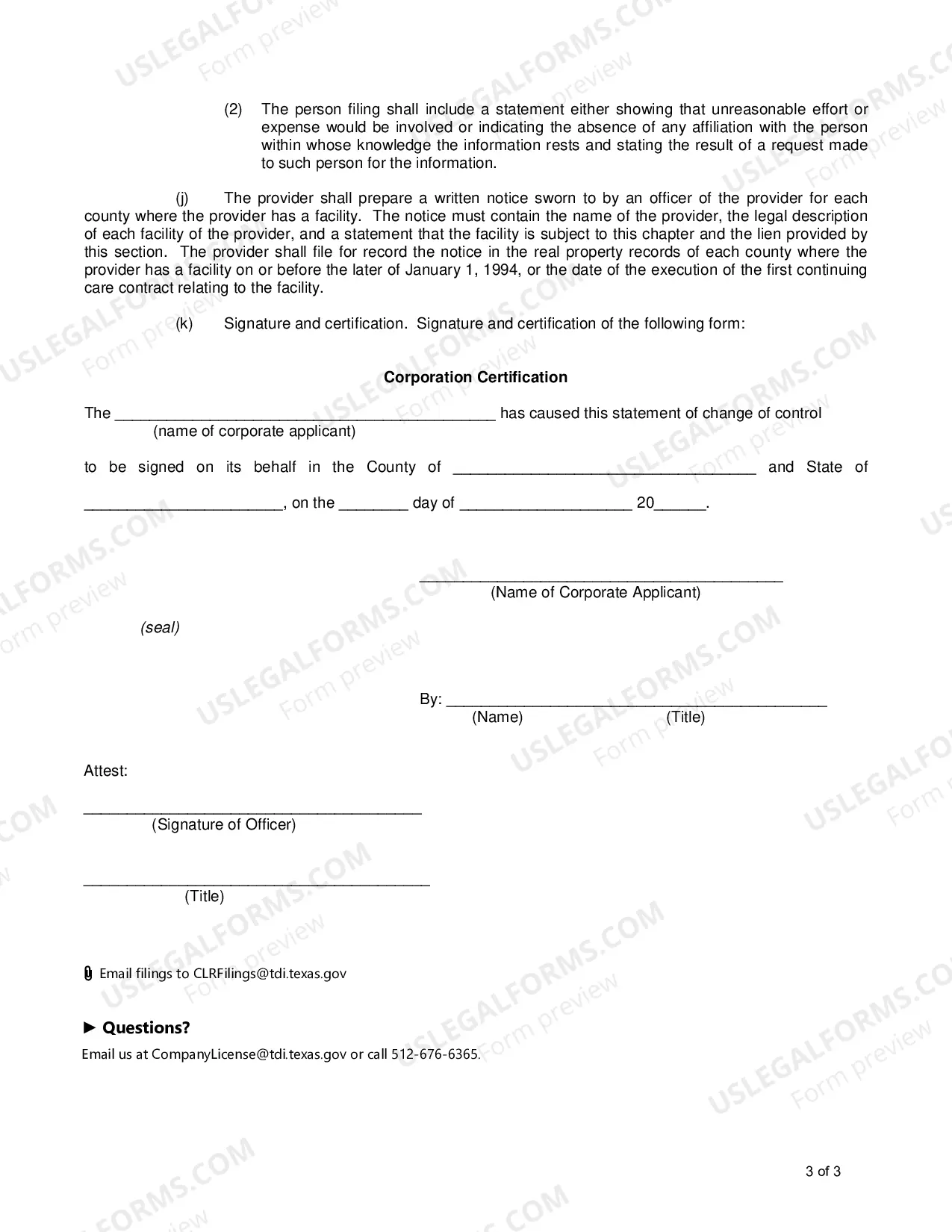 Preview CCRC 7 - Change of Control Statement
