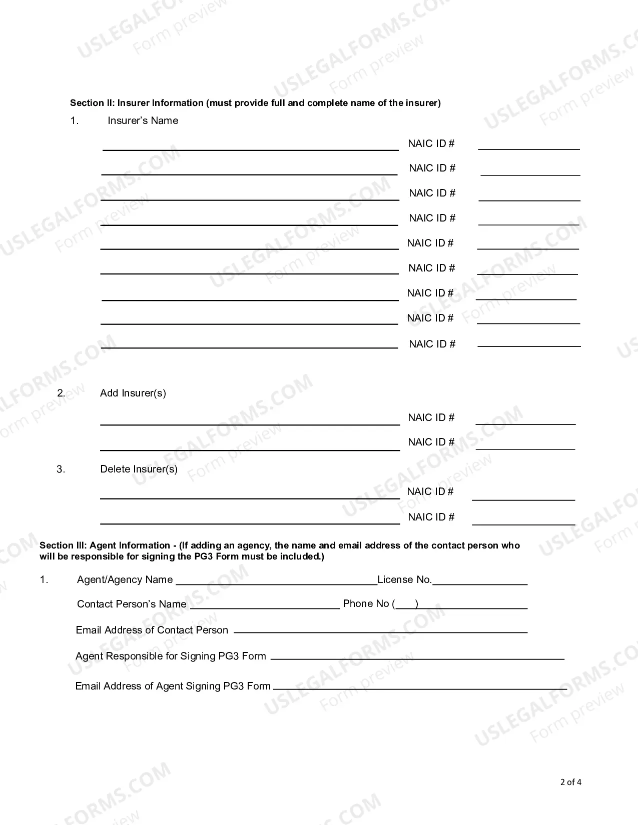Preview Renewal/Amendment of Purchasing Group Registration - Form PG1R