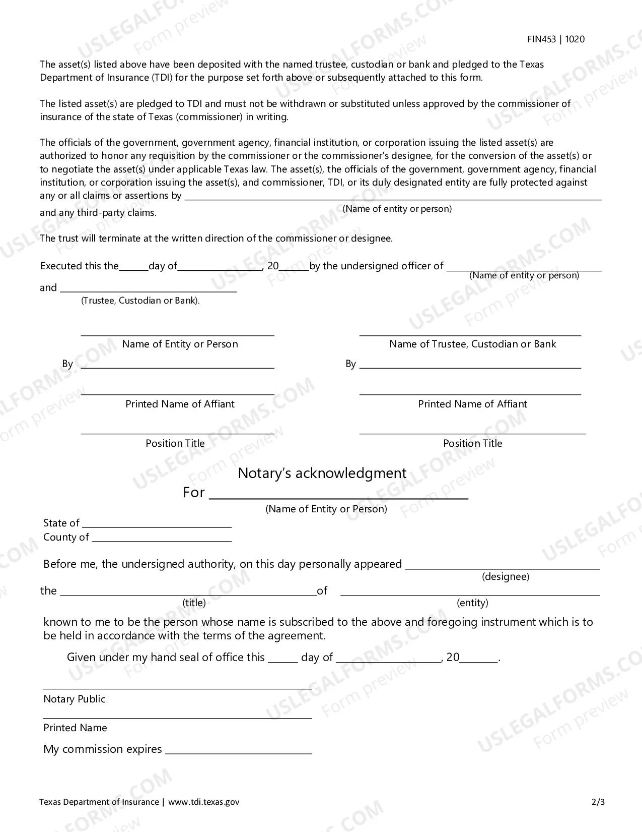 Preview Declaration of Trust