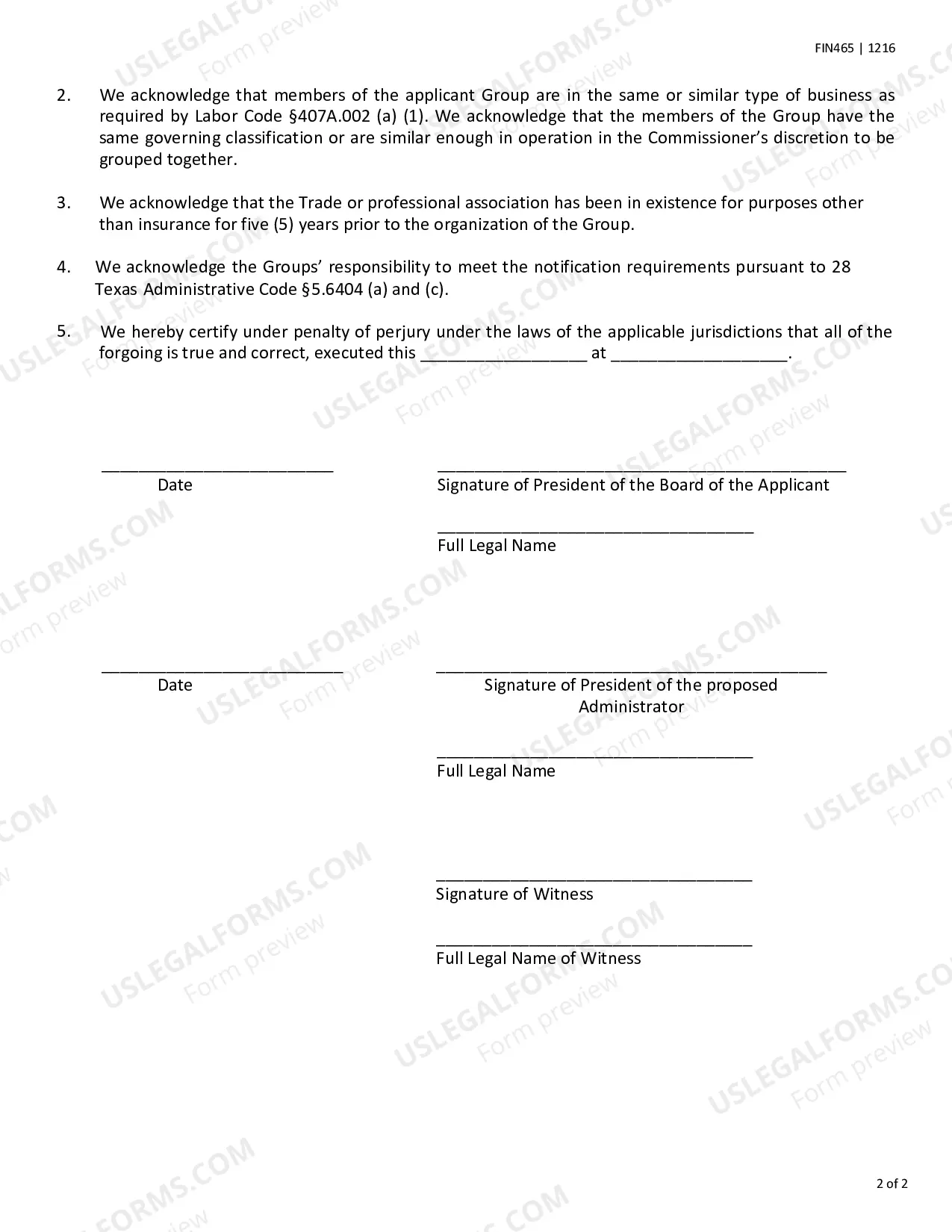 Preview Workers Compensation Self-Insurance Group Application