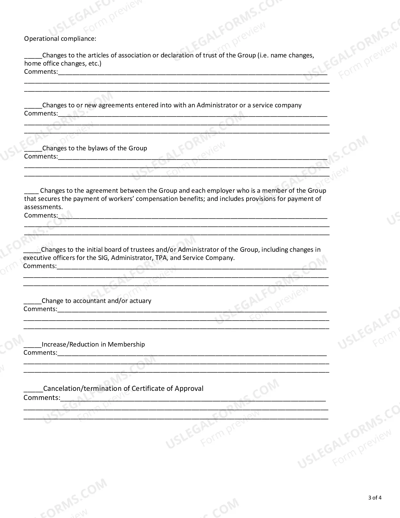 Preview Workers Compensation Self-Insurance Group (SIG) Notification Form