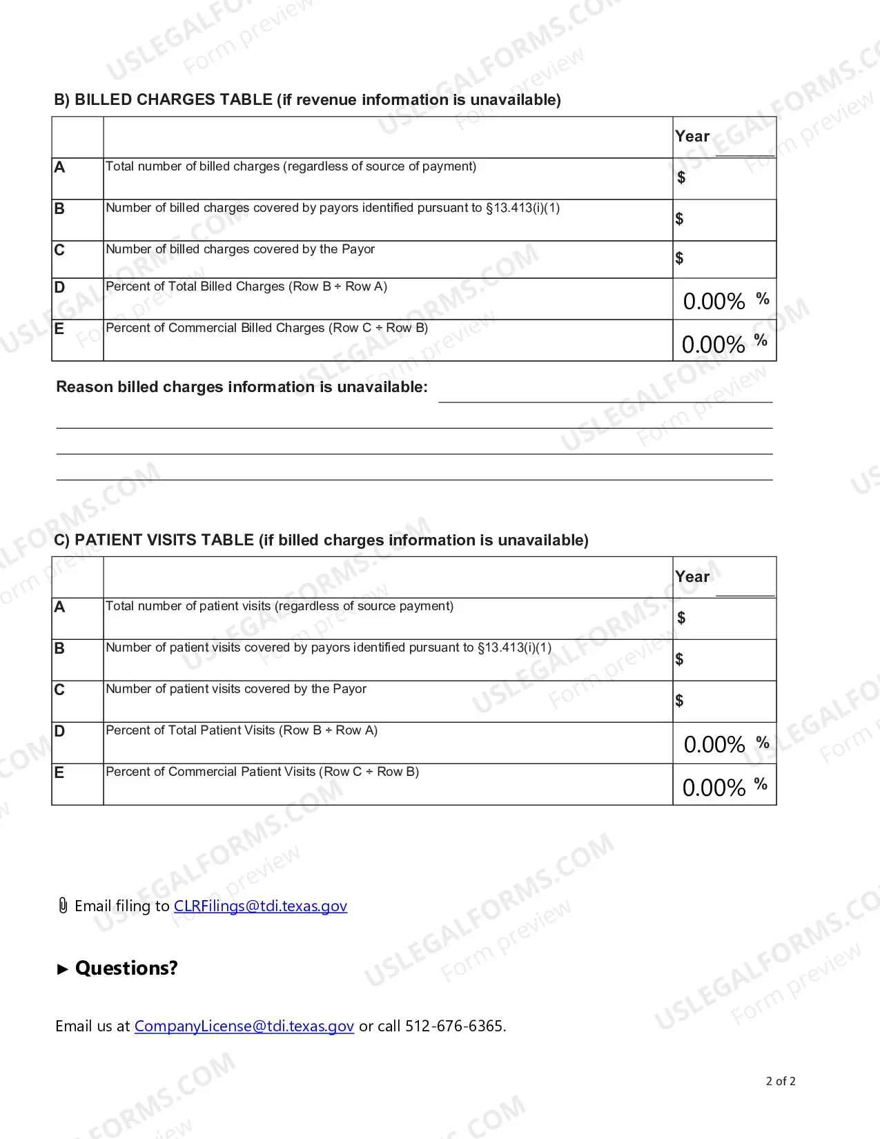 Preview Health Care Collaborative Payor Information Form