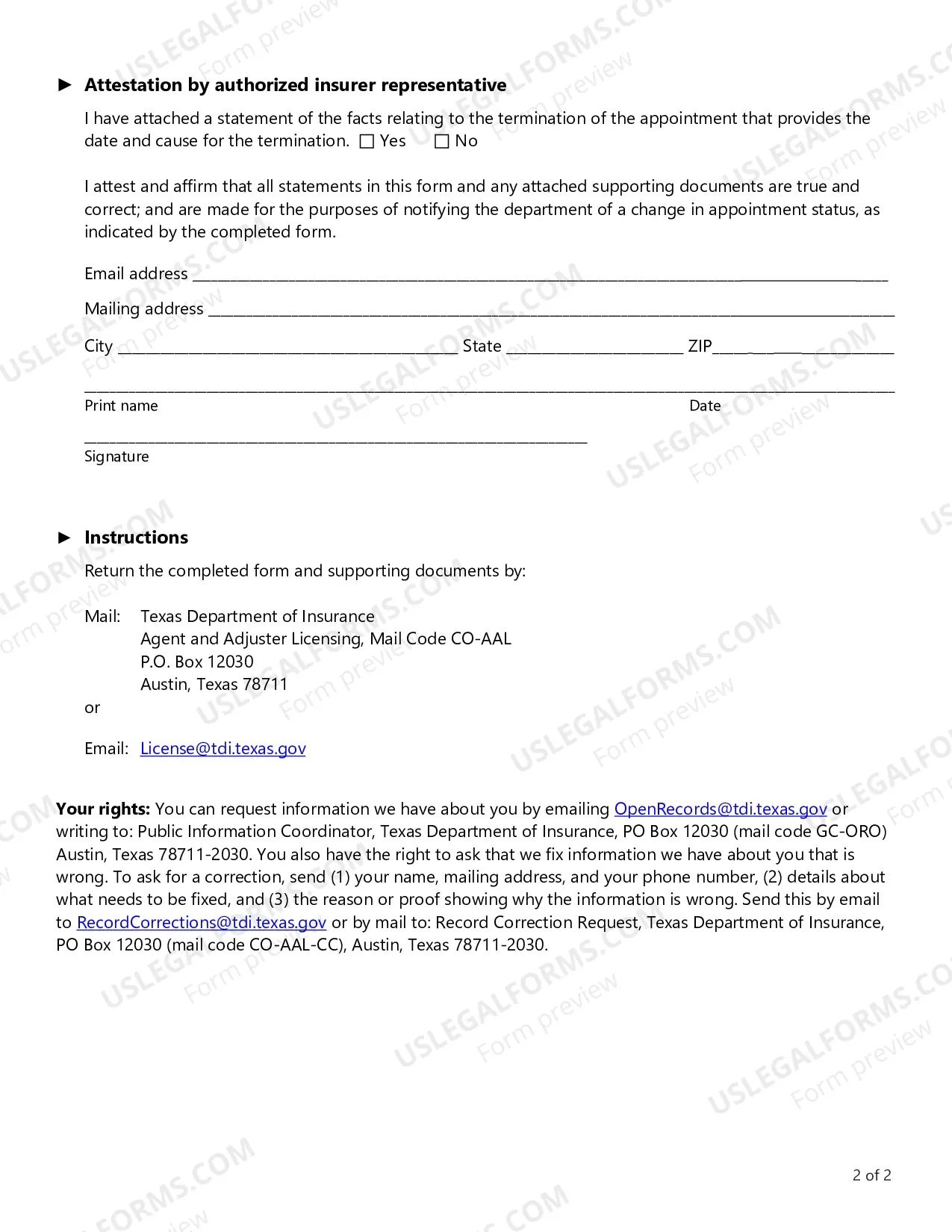 Preview Notice of Appointment or Appointment Termination