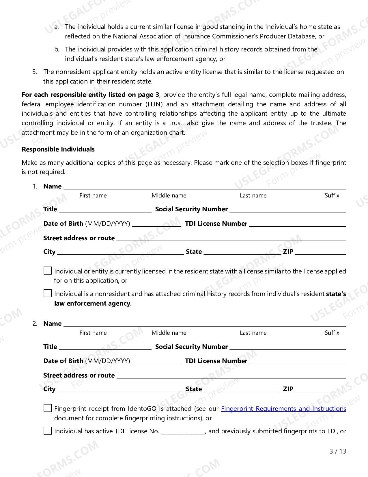 Preview Licensing Application for Insurance Agency License