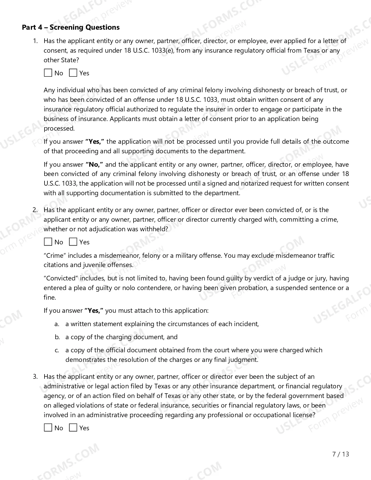 Preview Licensing Application for Insurance Agency License