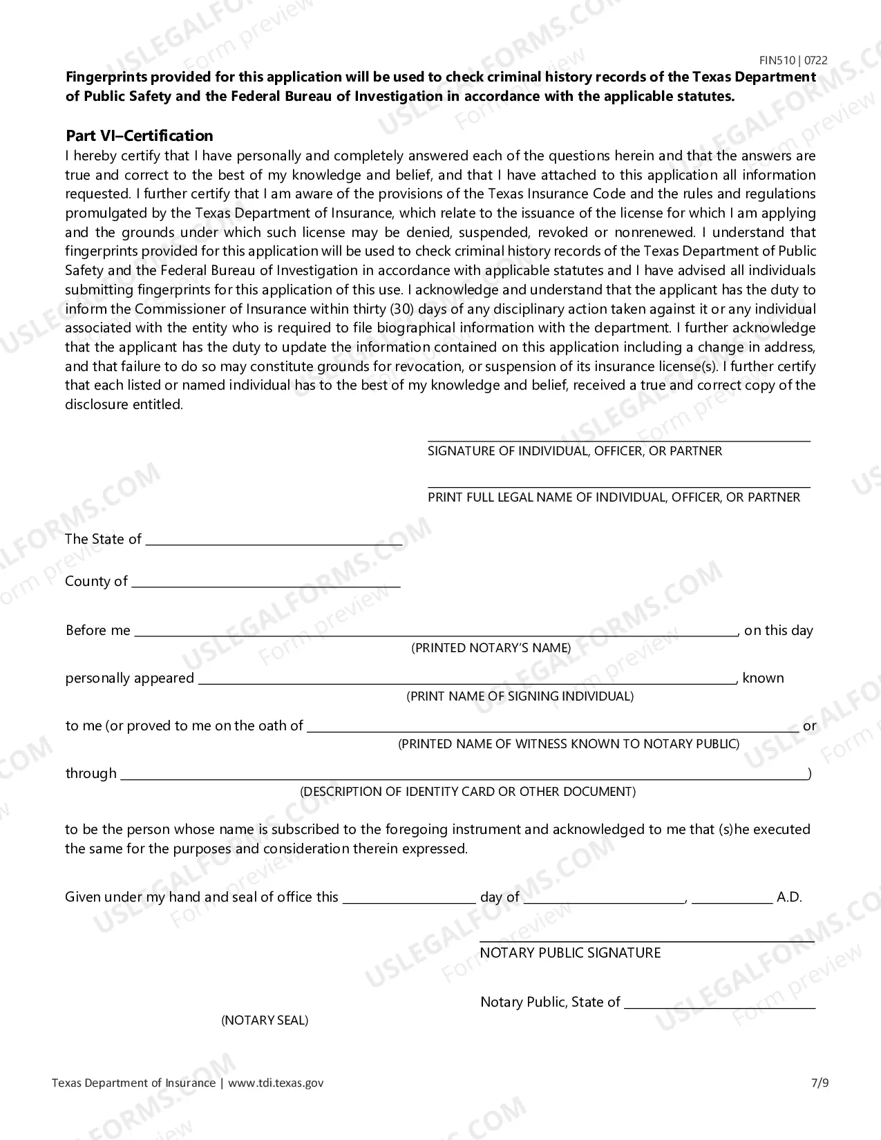 Preview Licensing Application for Reinsurance Intermediary License