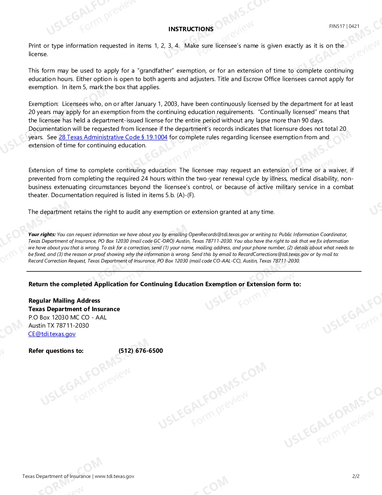 Preview CE Exemption or Extension