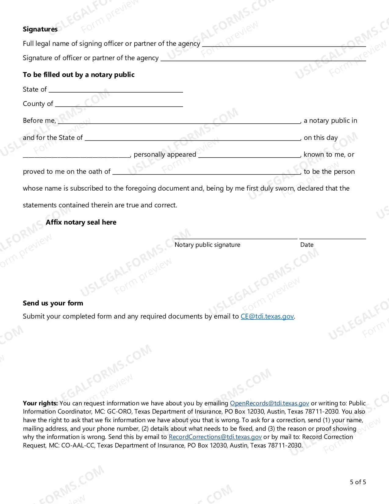 Preview Biographical Form and Certification of License Qualification Following A Change of Control