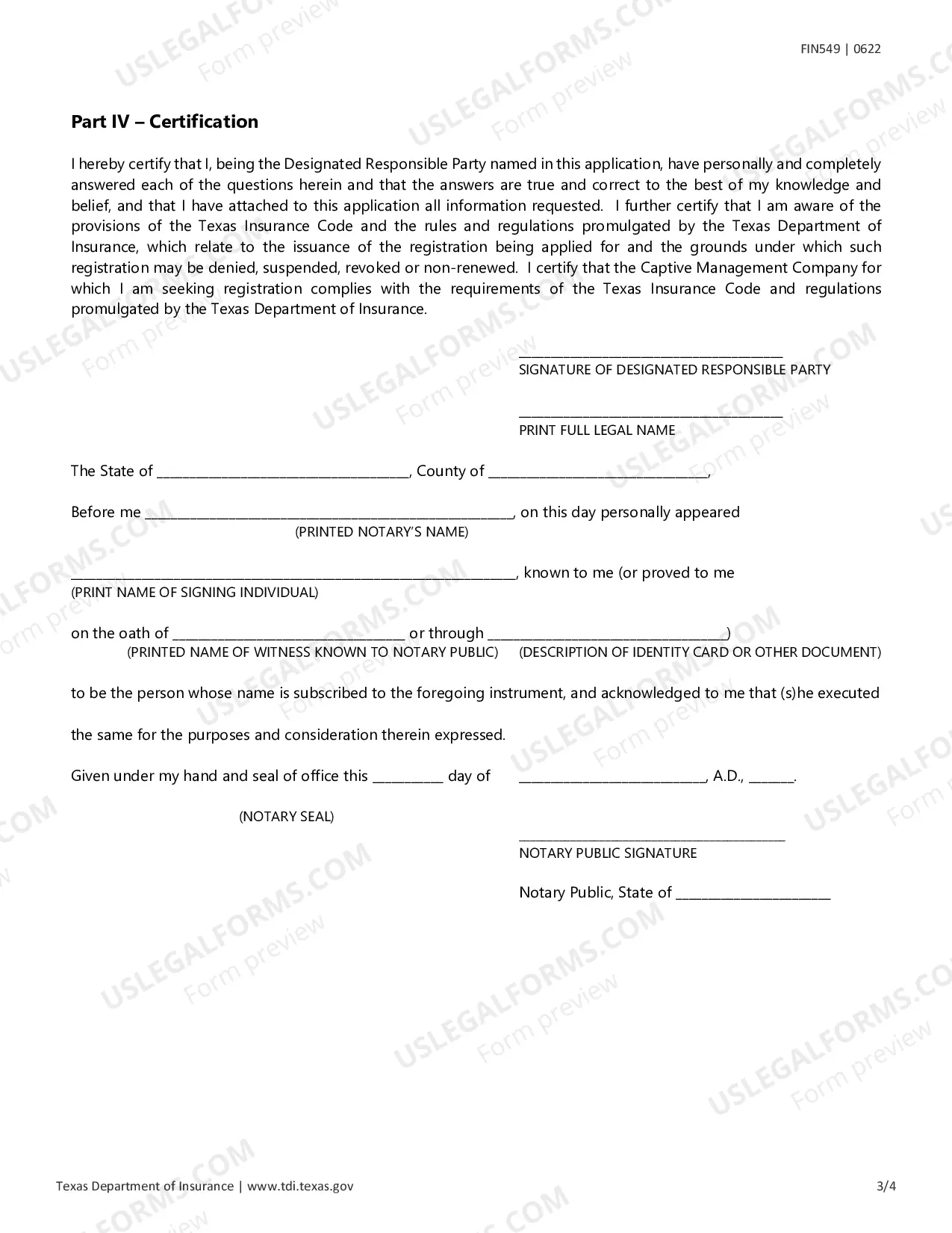 Preview Captive Management Company Registration Form