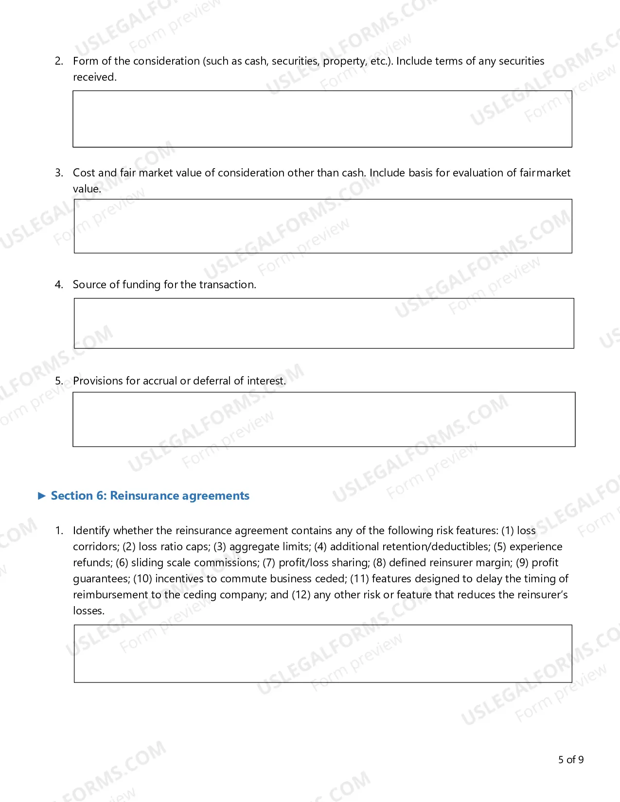 Preview Form D Application Prior Notice of Transaction