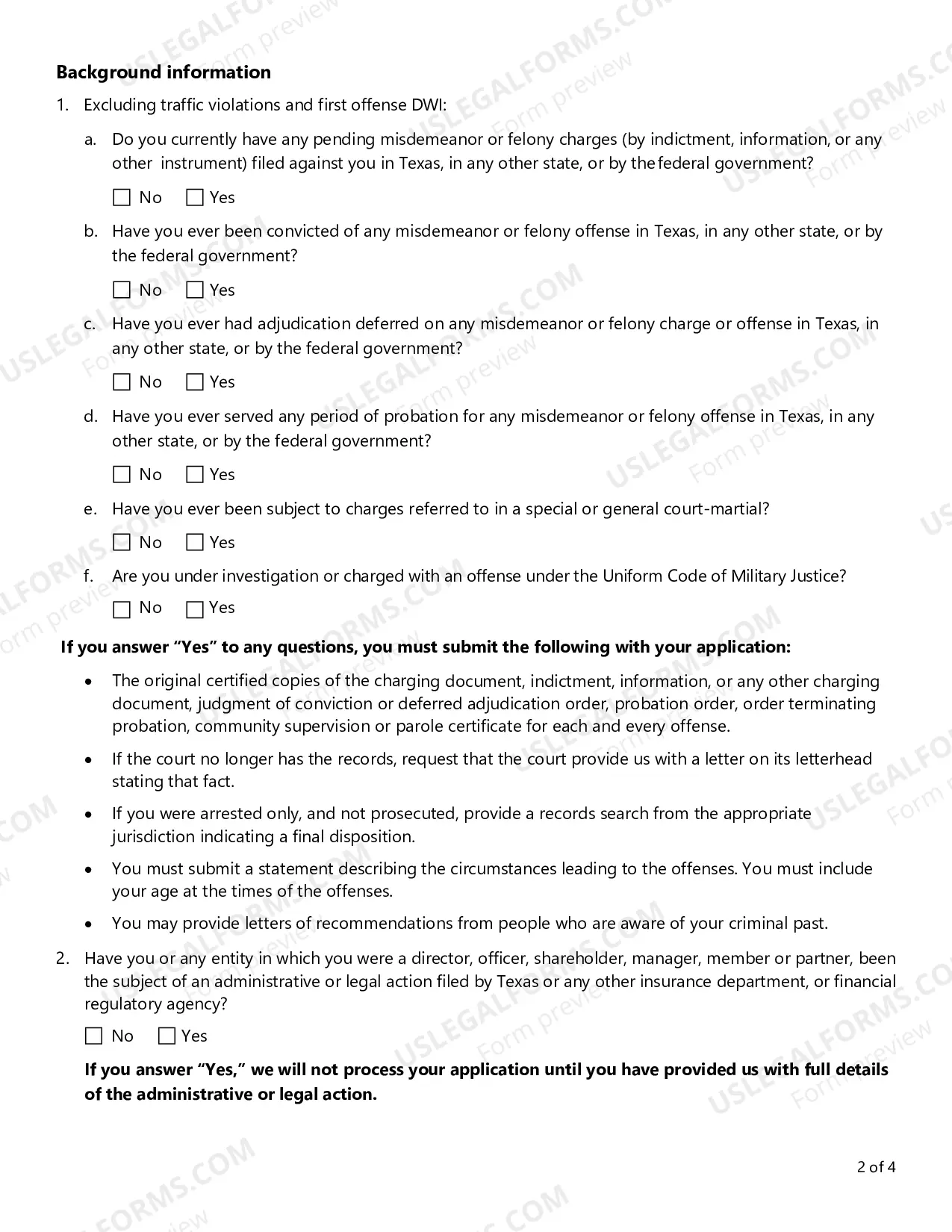 Preview Application for Residency Change to Texas