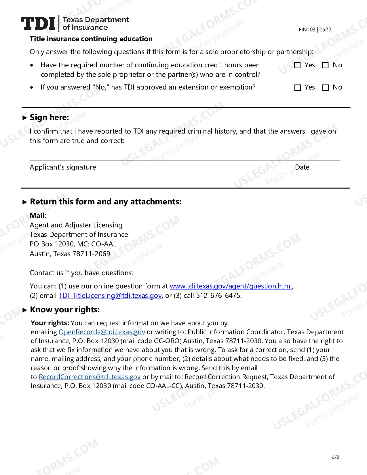 Preview Direct Operation Renewal Application