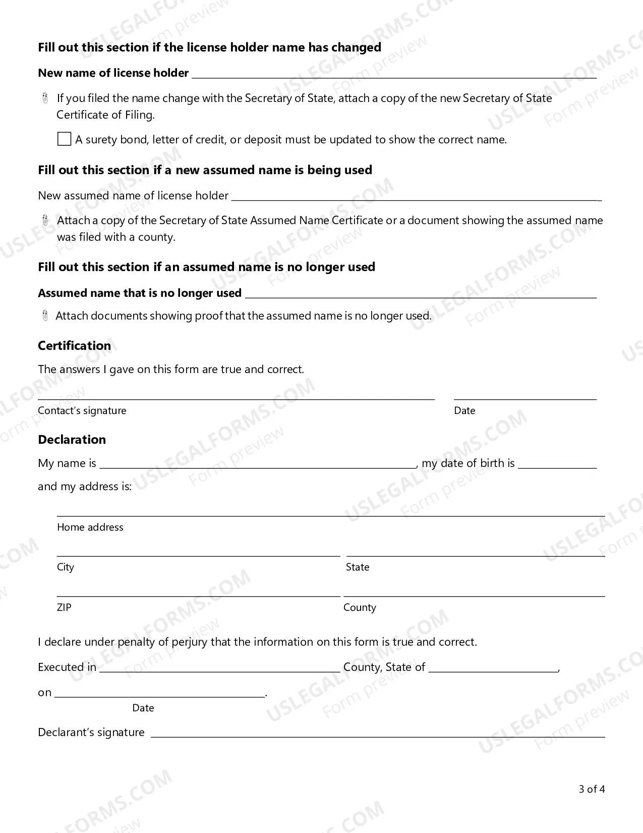 Preview Title Agency Update Form