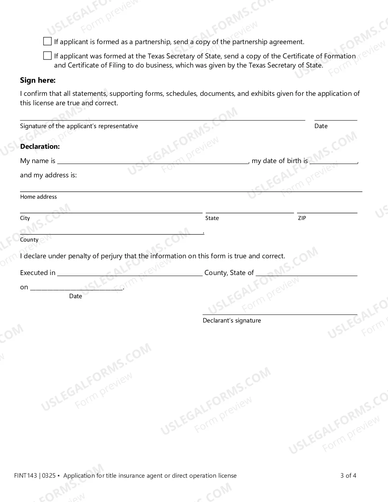 Preview Application For Direct Operation License