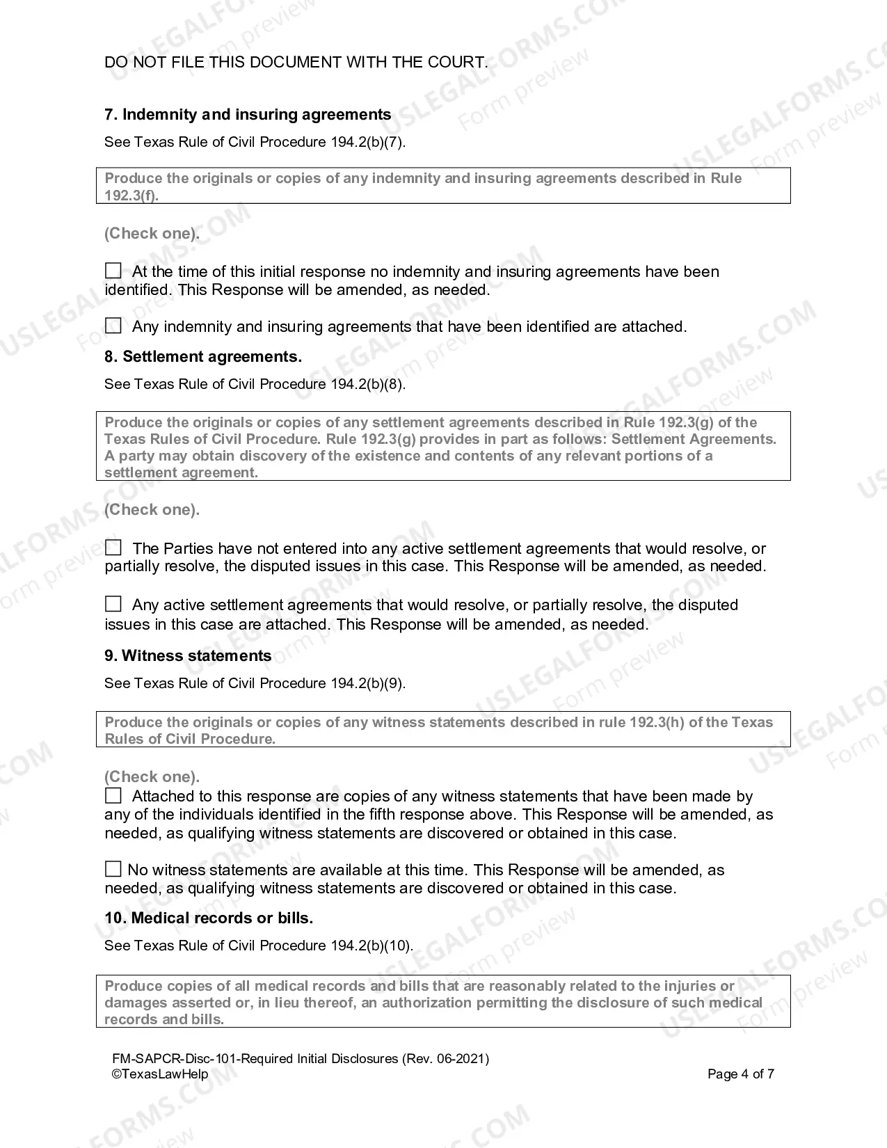 Preview Required Initial Disclosures