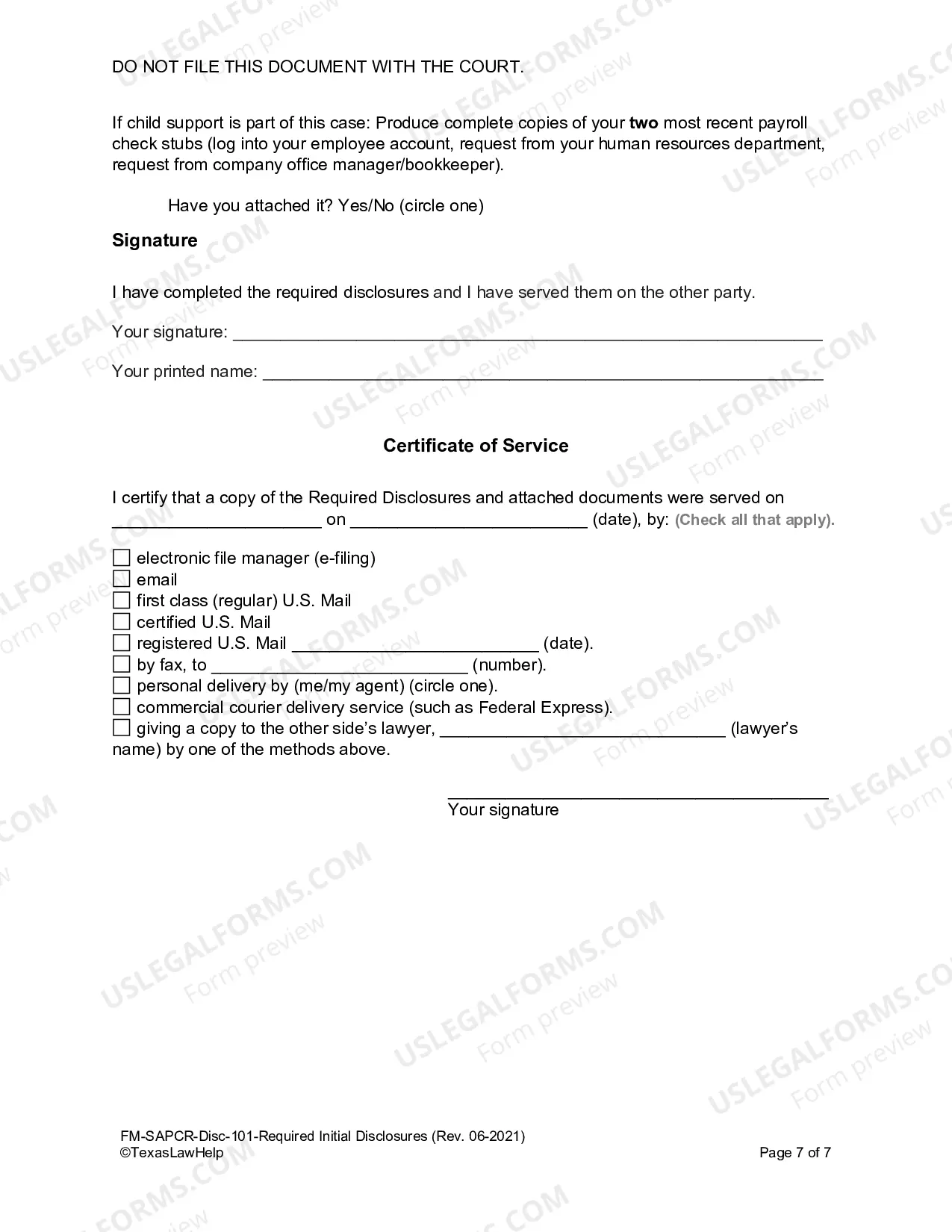 Preview Required Initial Disclosures
