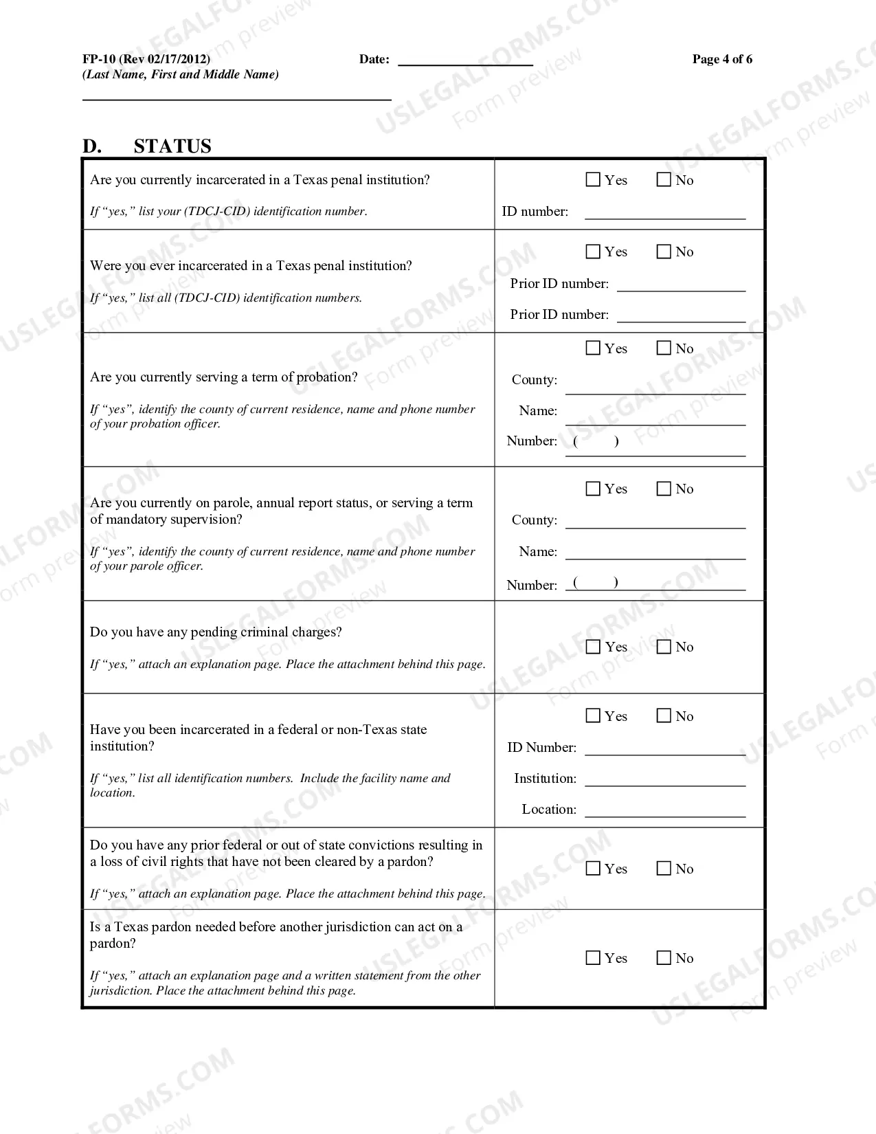 Preview Application for Full Pardon