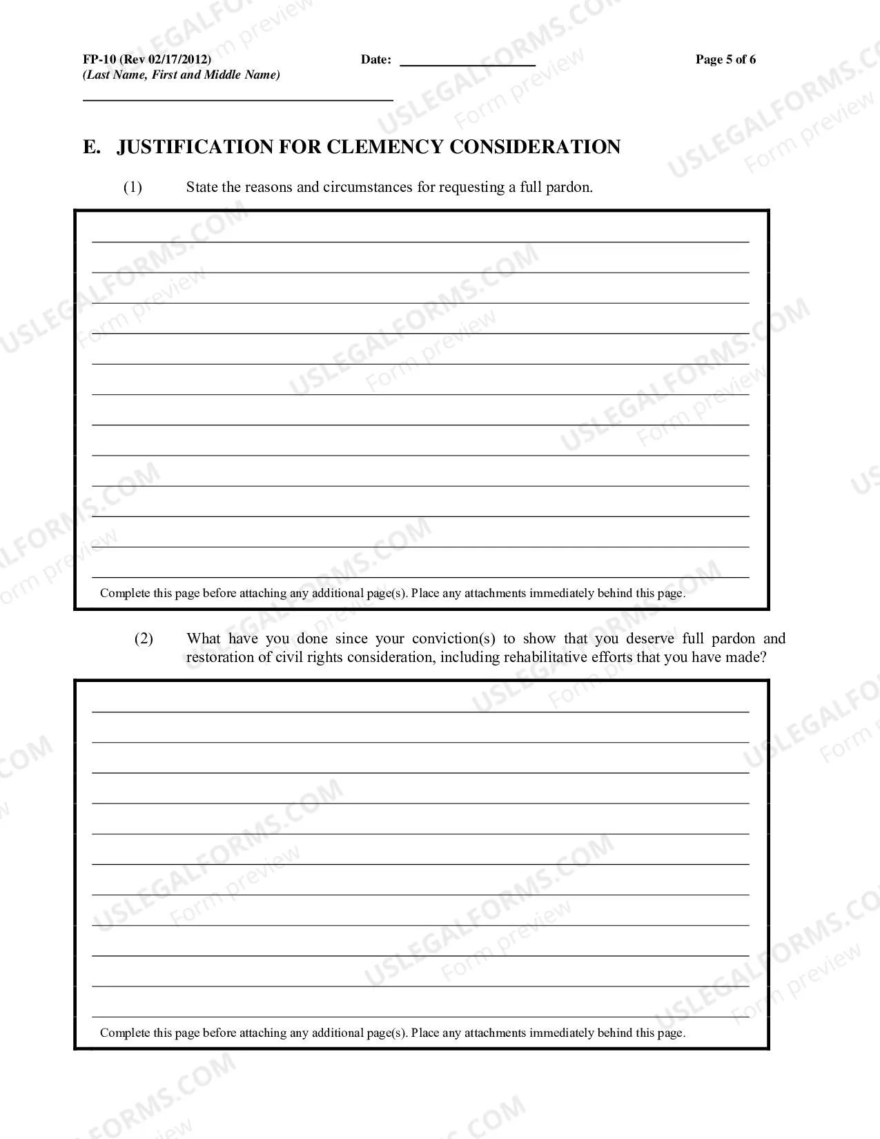 Preview Application for Full Pardon