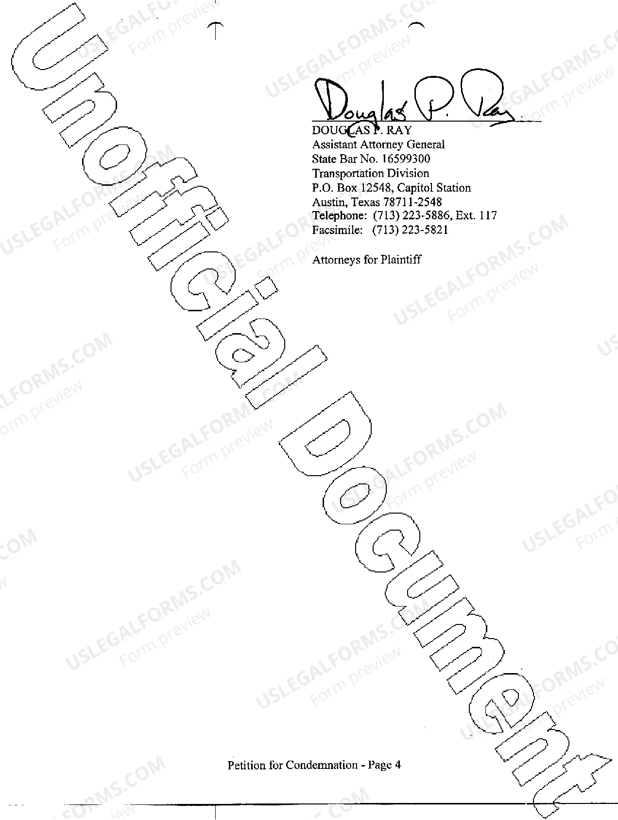 Preview A01 Petition For Condemnation