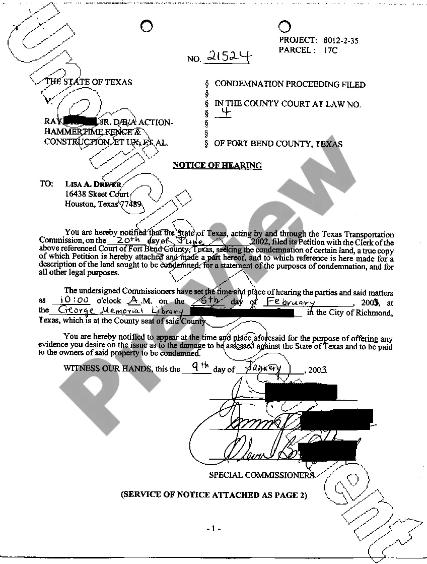 Preview A05 Notice of Hearing