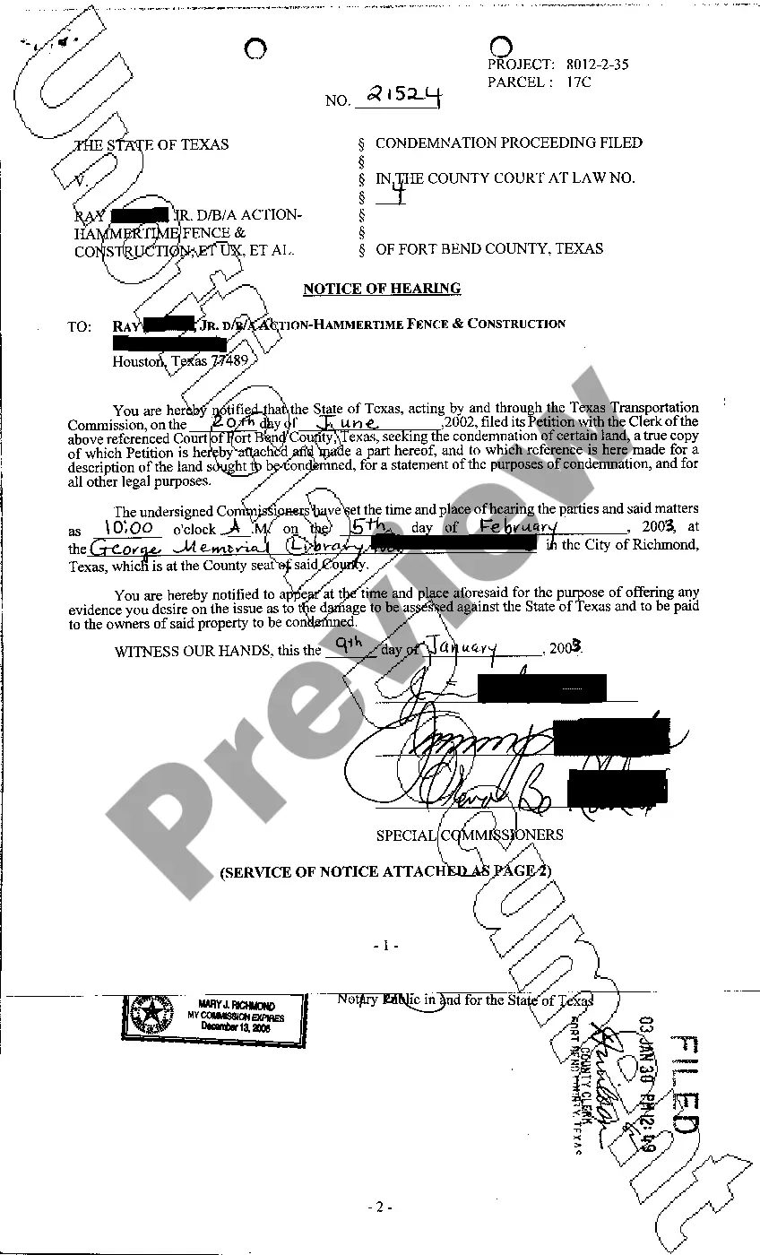 Preview A05 Notice of Hearing