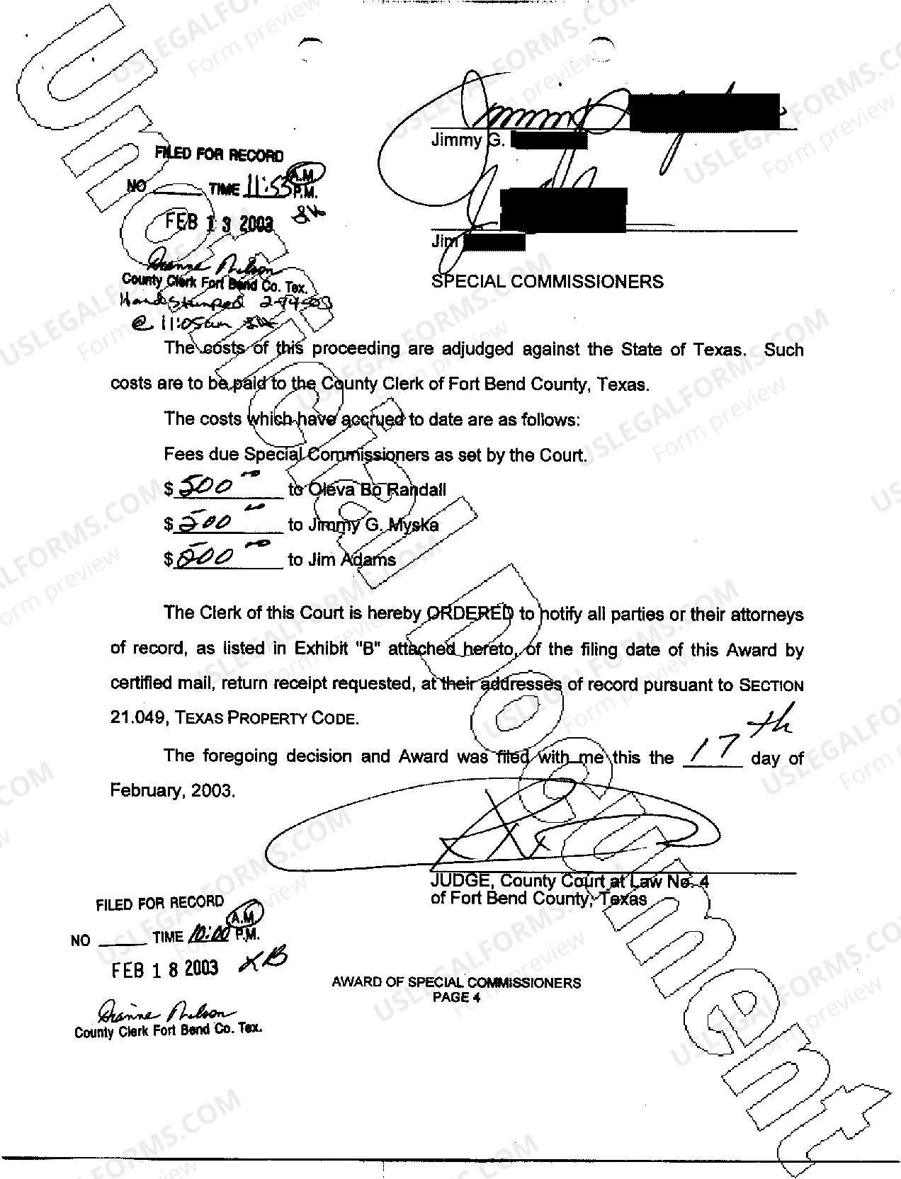 Preview A08 Award of Commissioners