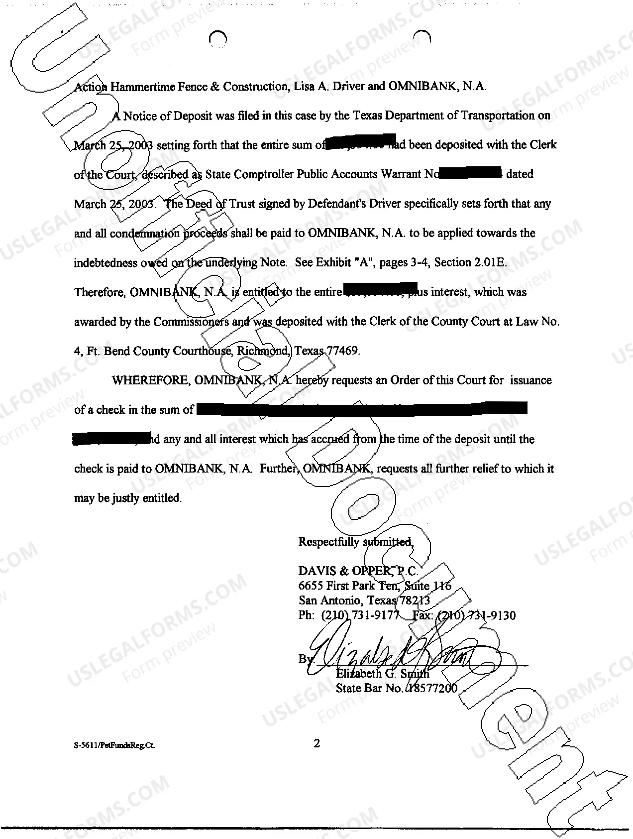 Preview A11 Motion For Order For Payment of Funds