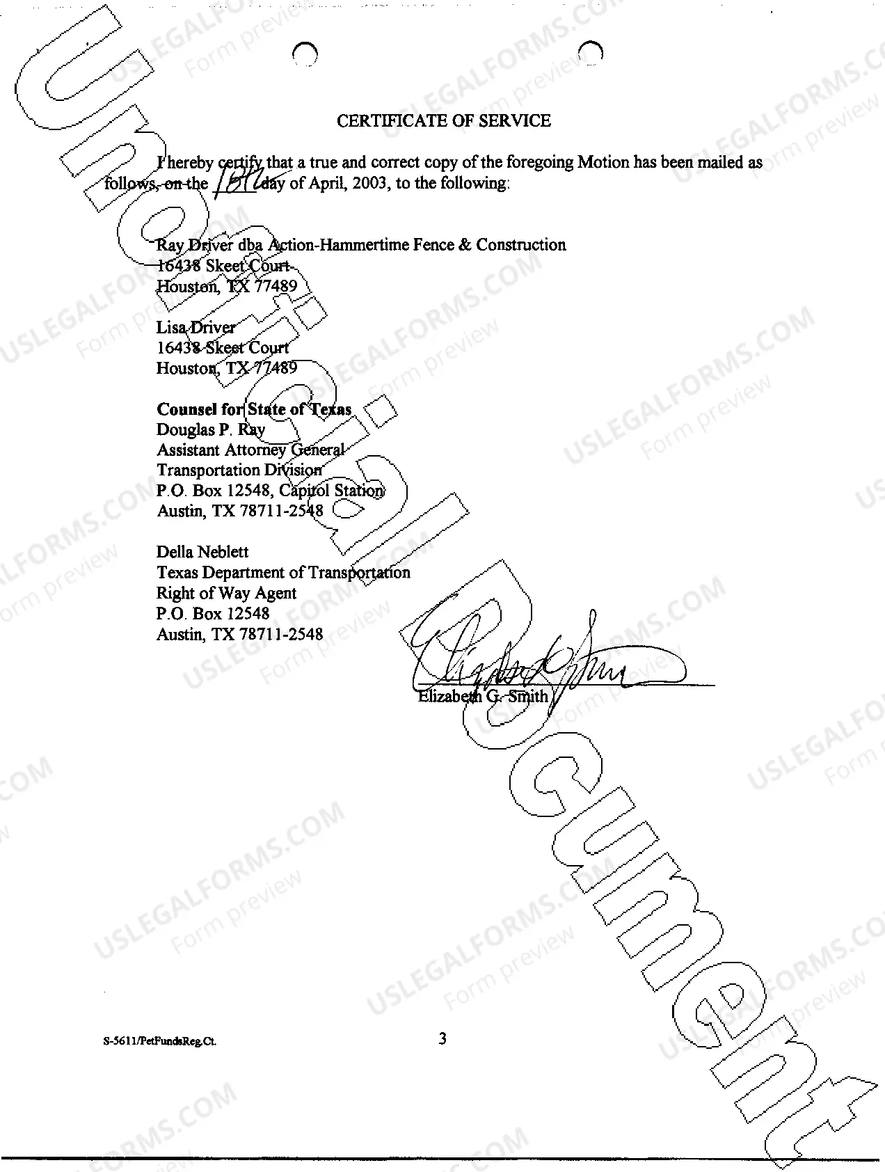 Preview A11 Motion For Order For Payment of Funds