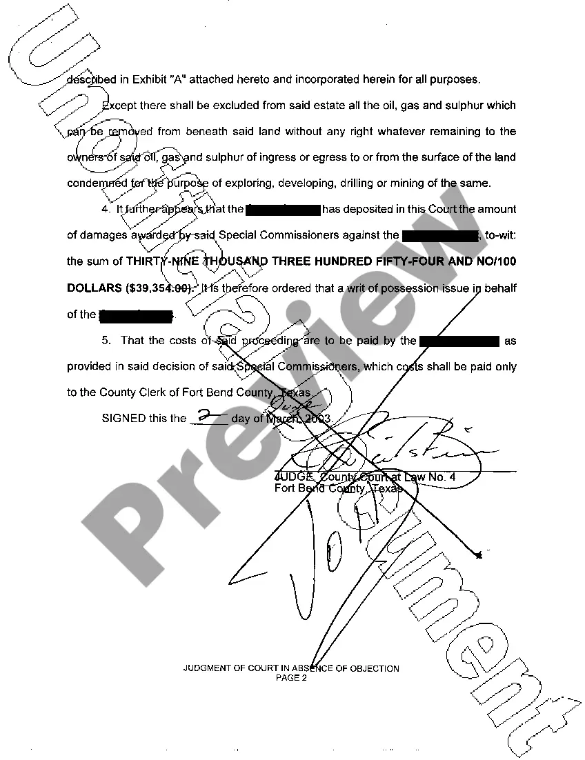 Preview A13 Judgment of Court In Absence of Objection