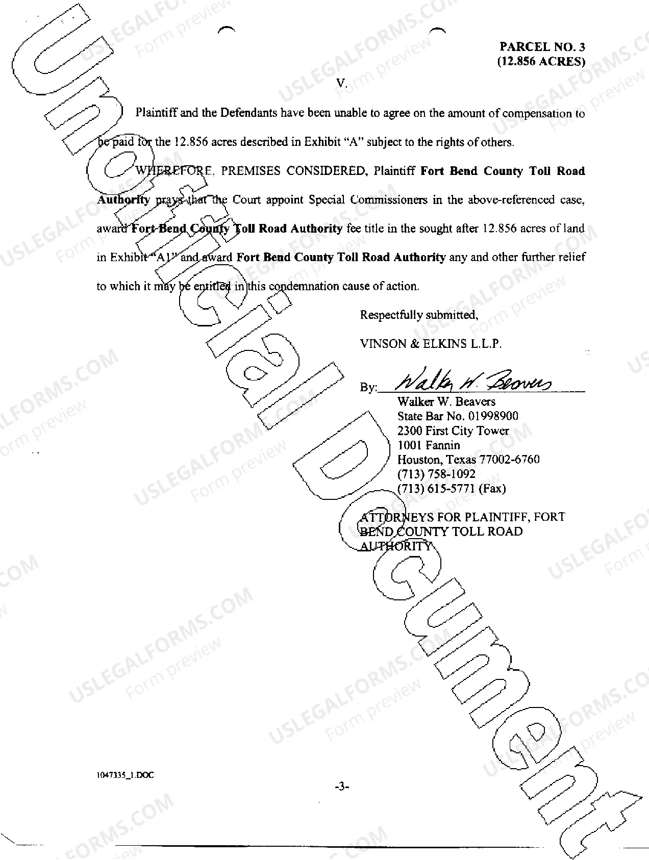 Preview A05 Notice of Hearing Before Special Commissioners