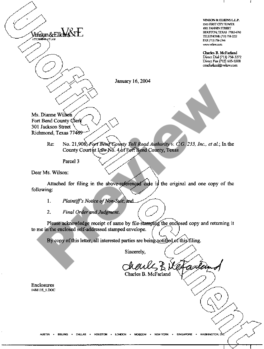 Plano Texas Plaintiffs Notice of Nonsuit Erreur G0031 US Legal Forms