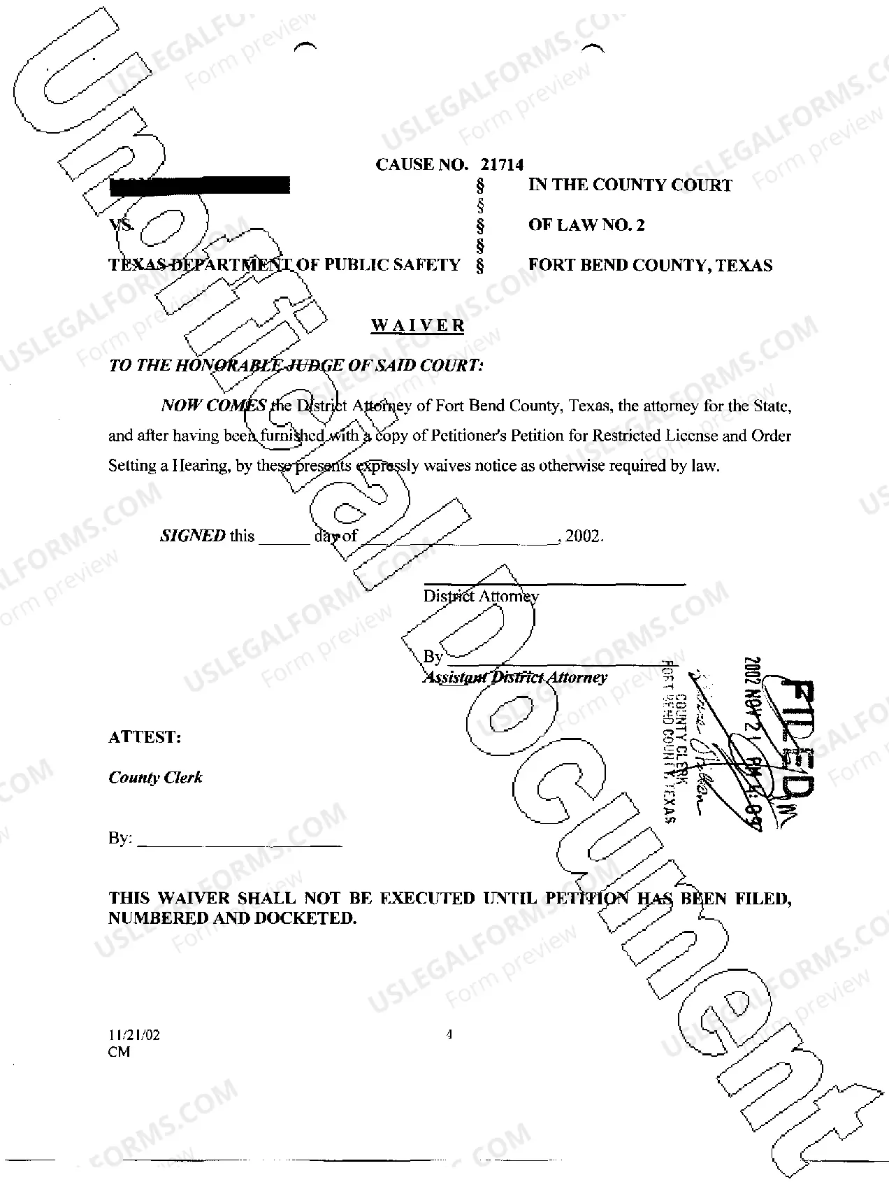 Preview A05 Petition For Restricted License