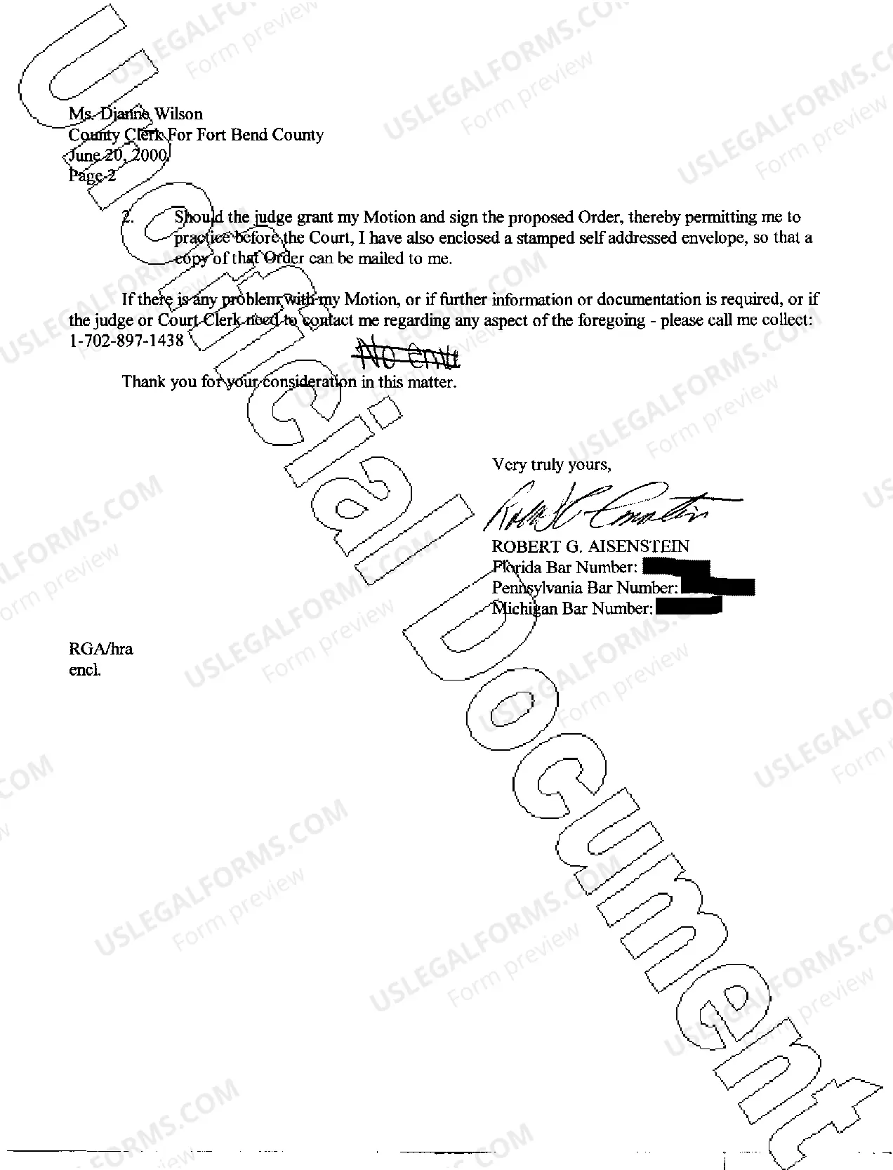 Preview A03 Motion for Admission Pro hac vice