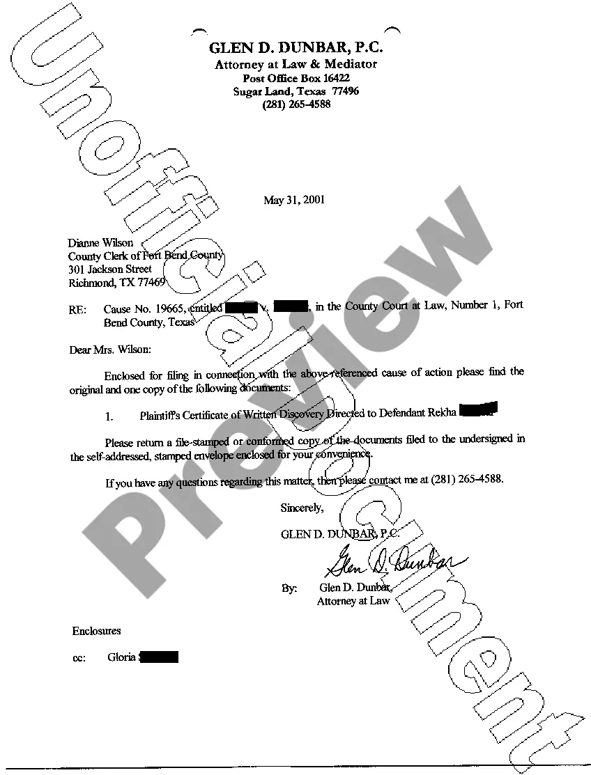 Get A10 Plaintiffs Certificate To Written Discovery Preview A10 Plaintiffs Certificate To Written Discovery