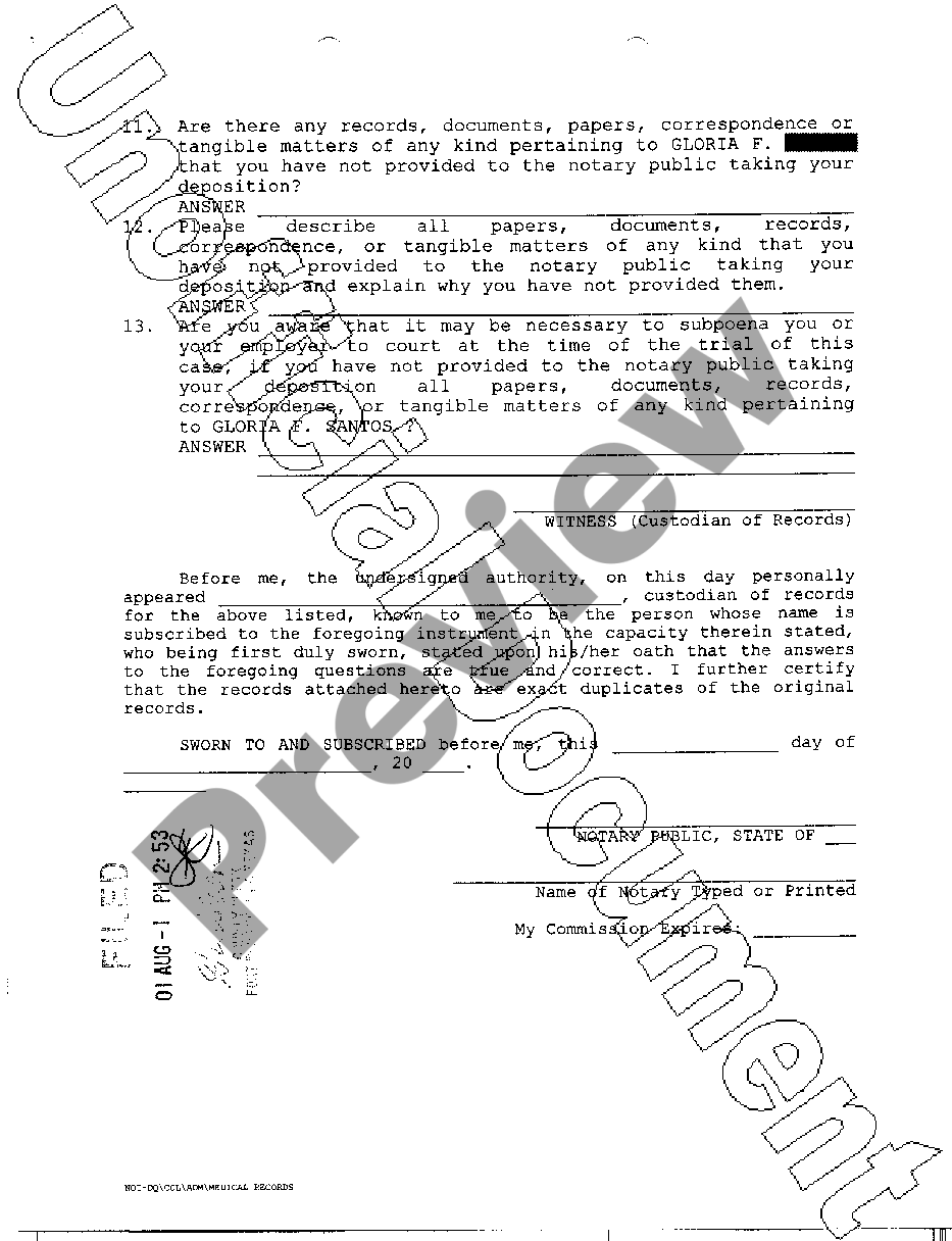 McKinney Texas Notice Of Intention To Take Deposition | US Legal Forms