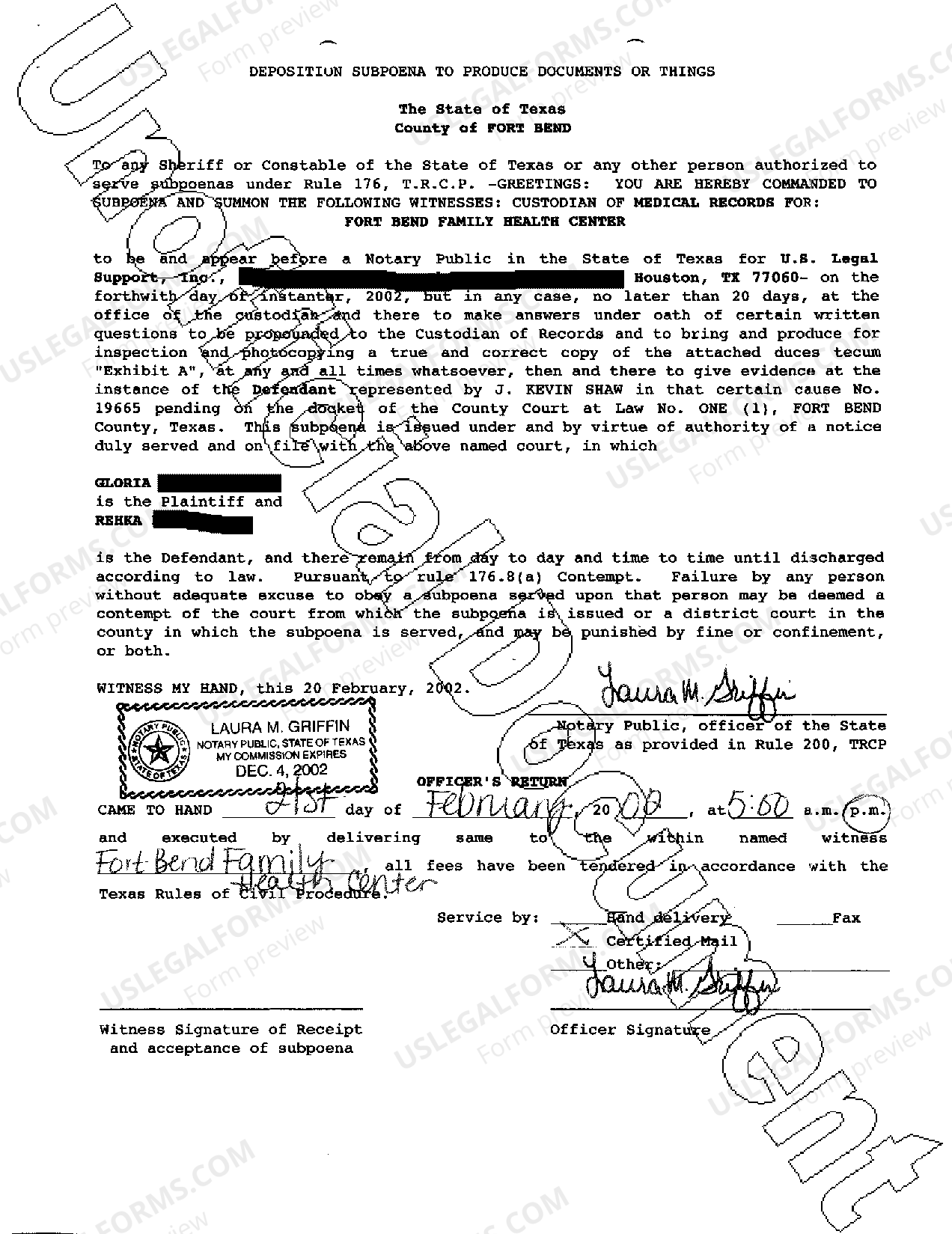 Texas Subpoena Texas Subpoena Form US Legal Forms