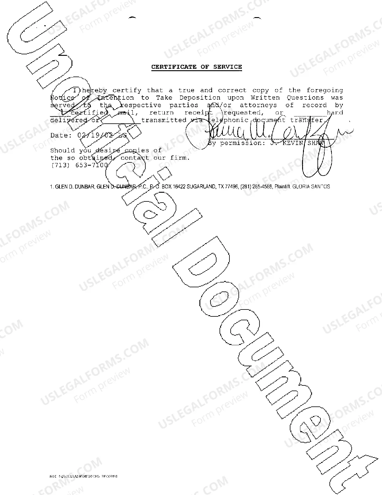 Preview A15 Notice of Intention To Take Deposition