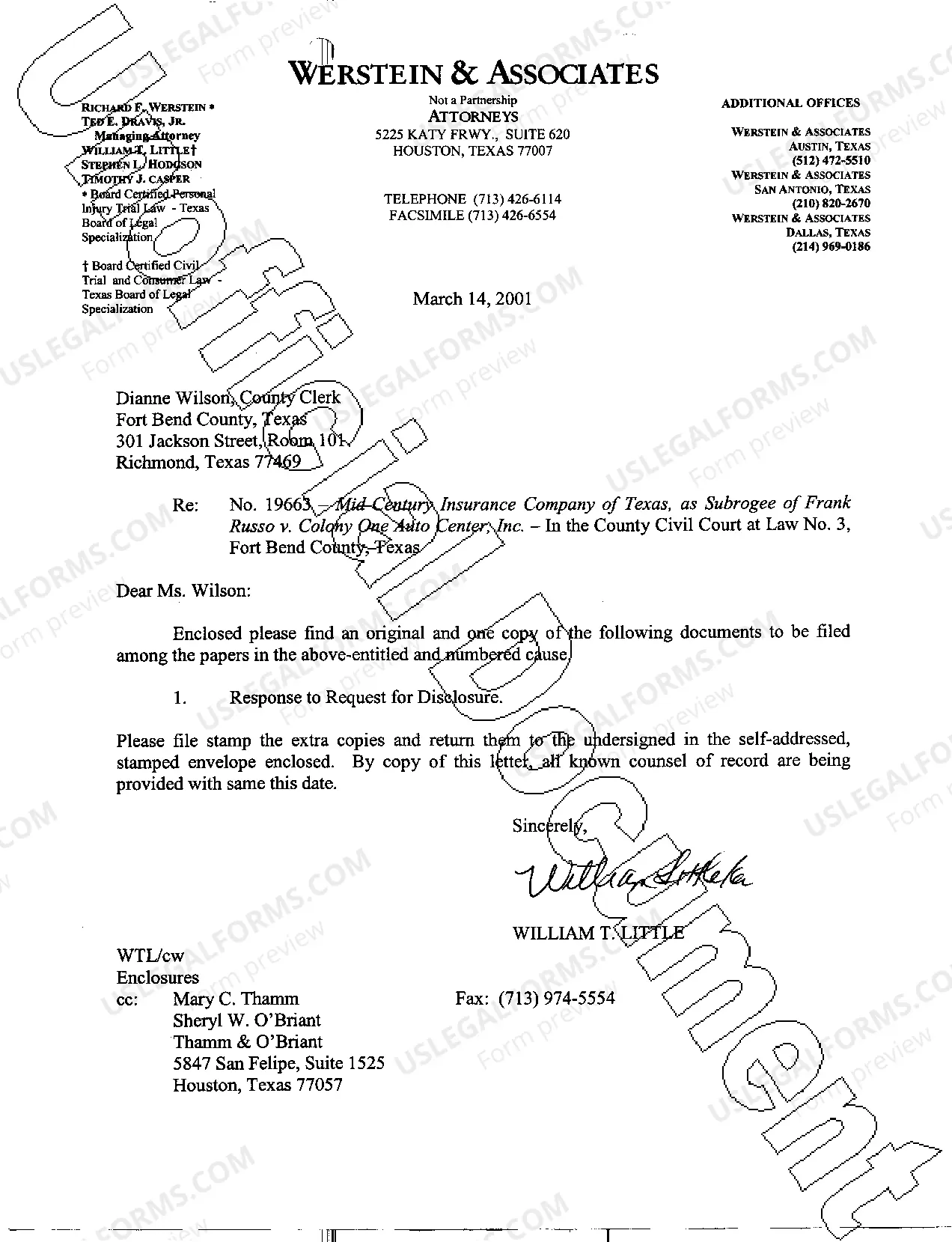 Preview A07 Certificate of Written Discovery