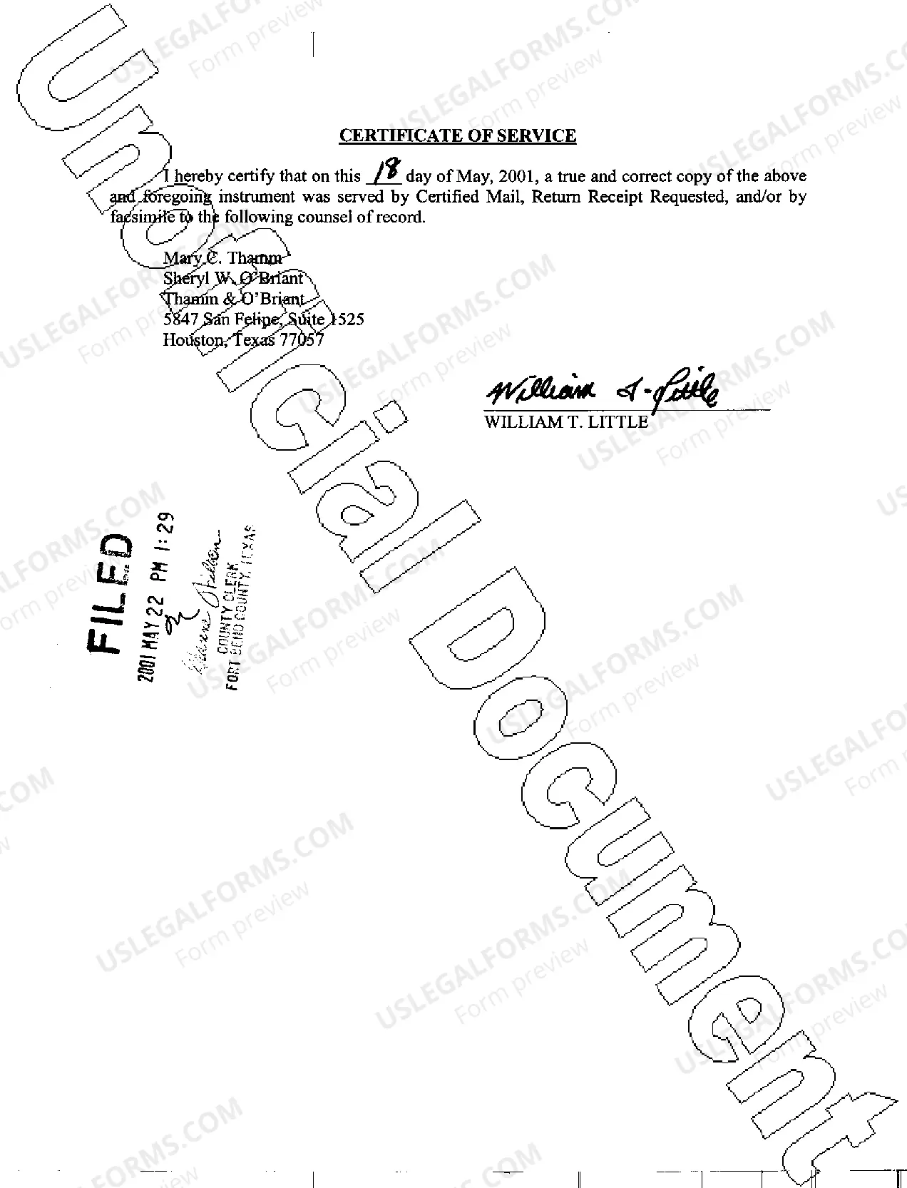 Preview A10 Certificate of Written Discovery