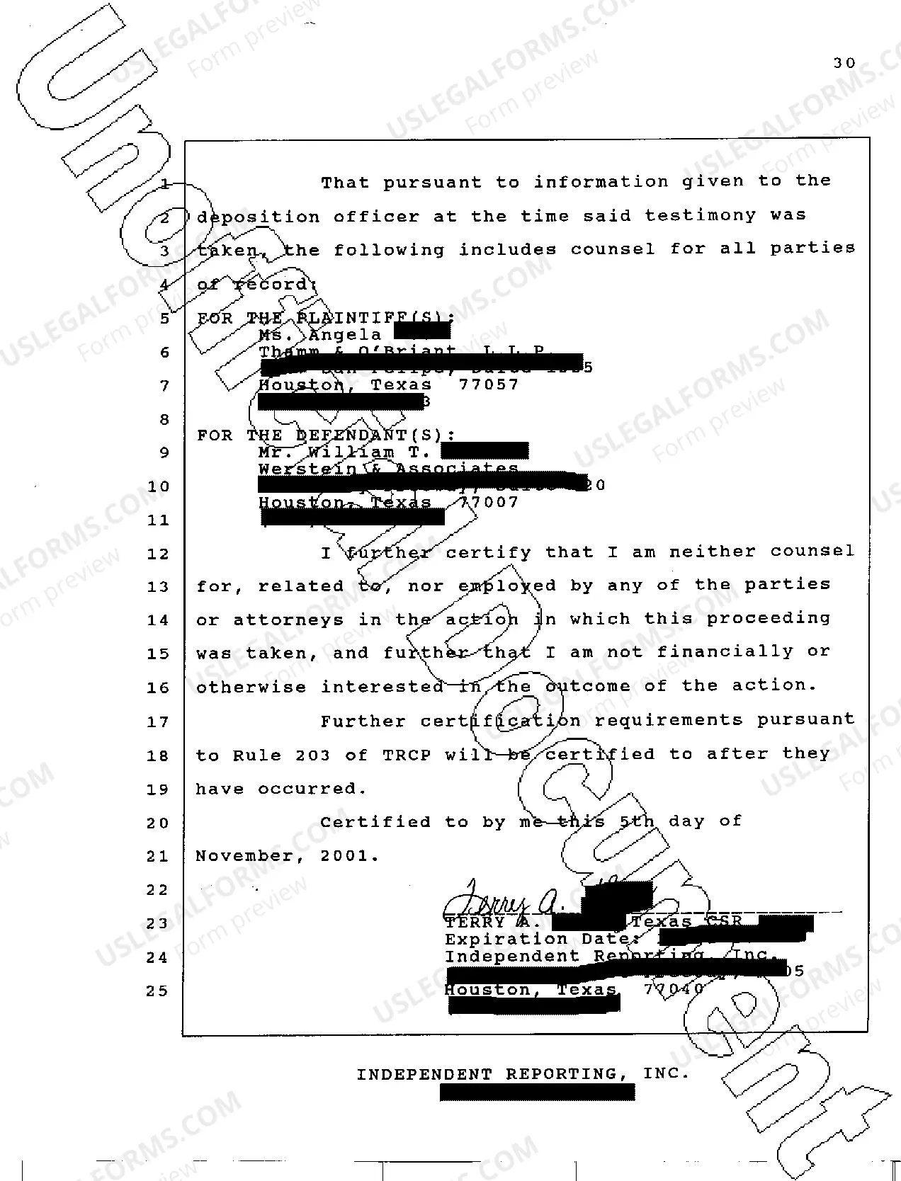 Preview A13 Reporters Certification Deposition