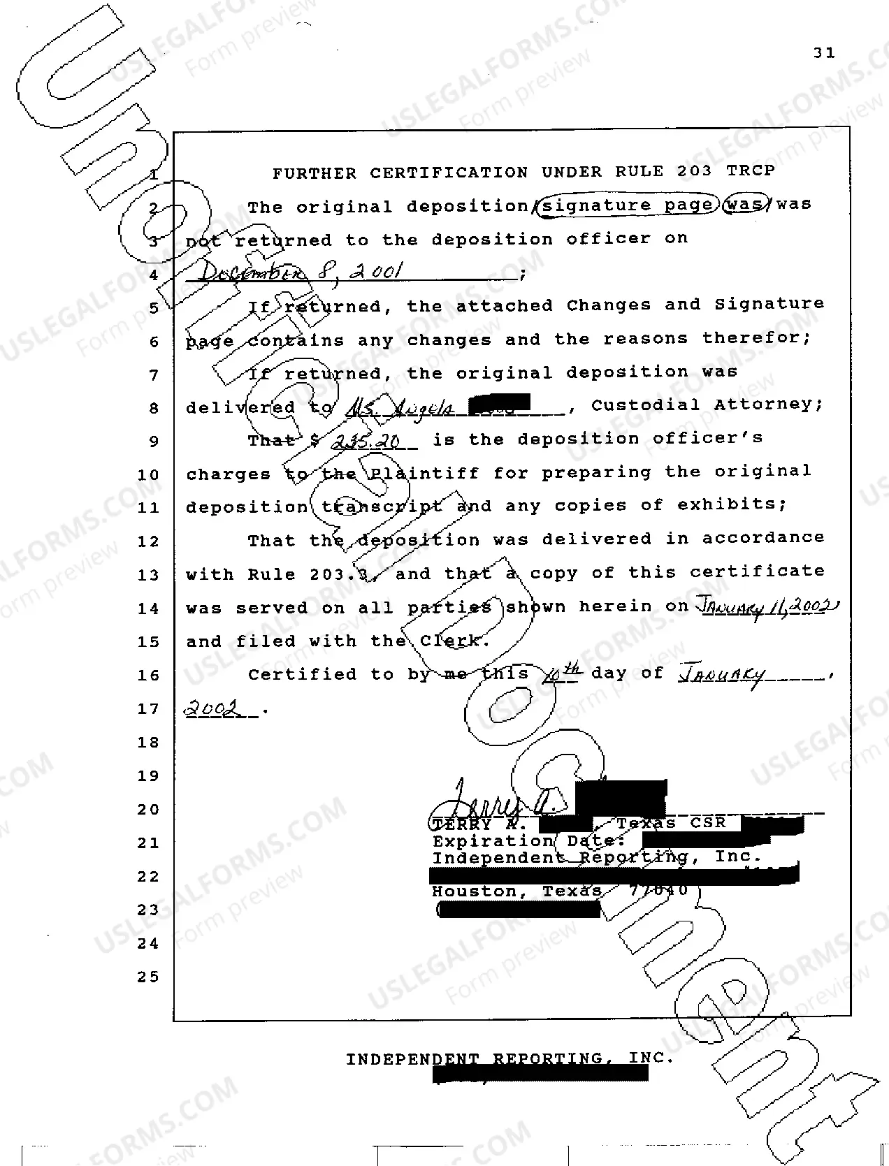 Preview A13 Reporters Certification Deposition