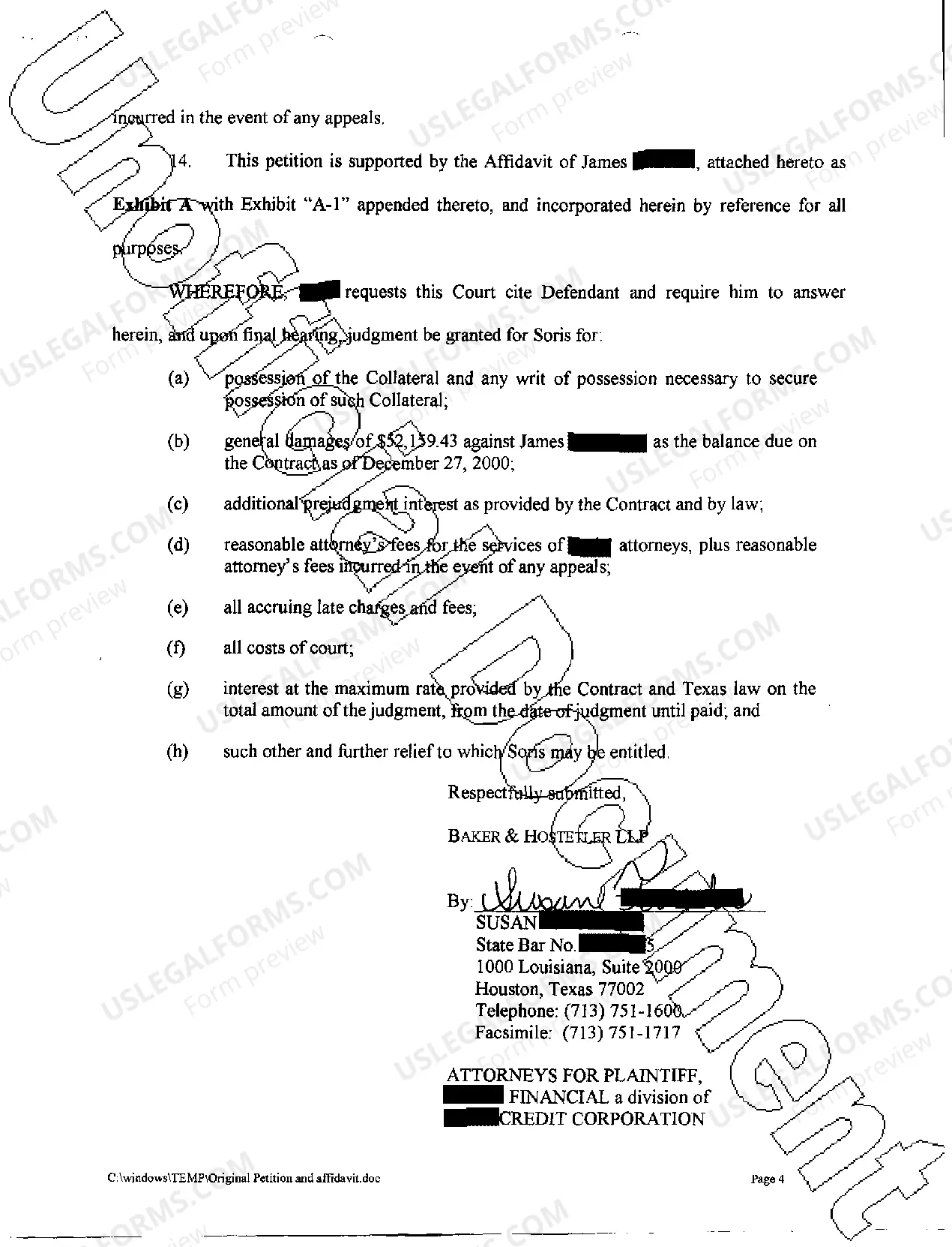 Preview A01 Plaintiffs Original Petition regarding finance lease agreement for tractor