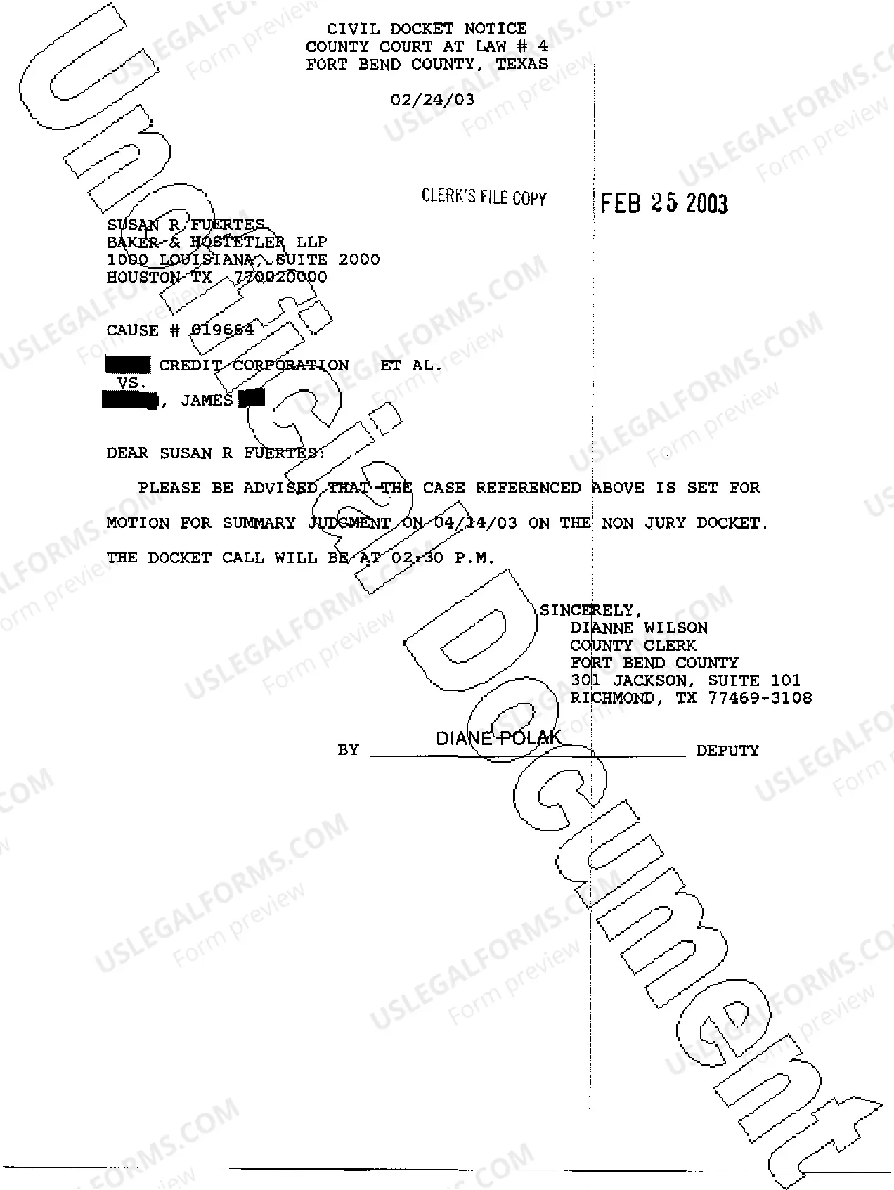 Preview A06 Civil Docket Notice Letter