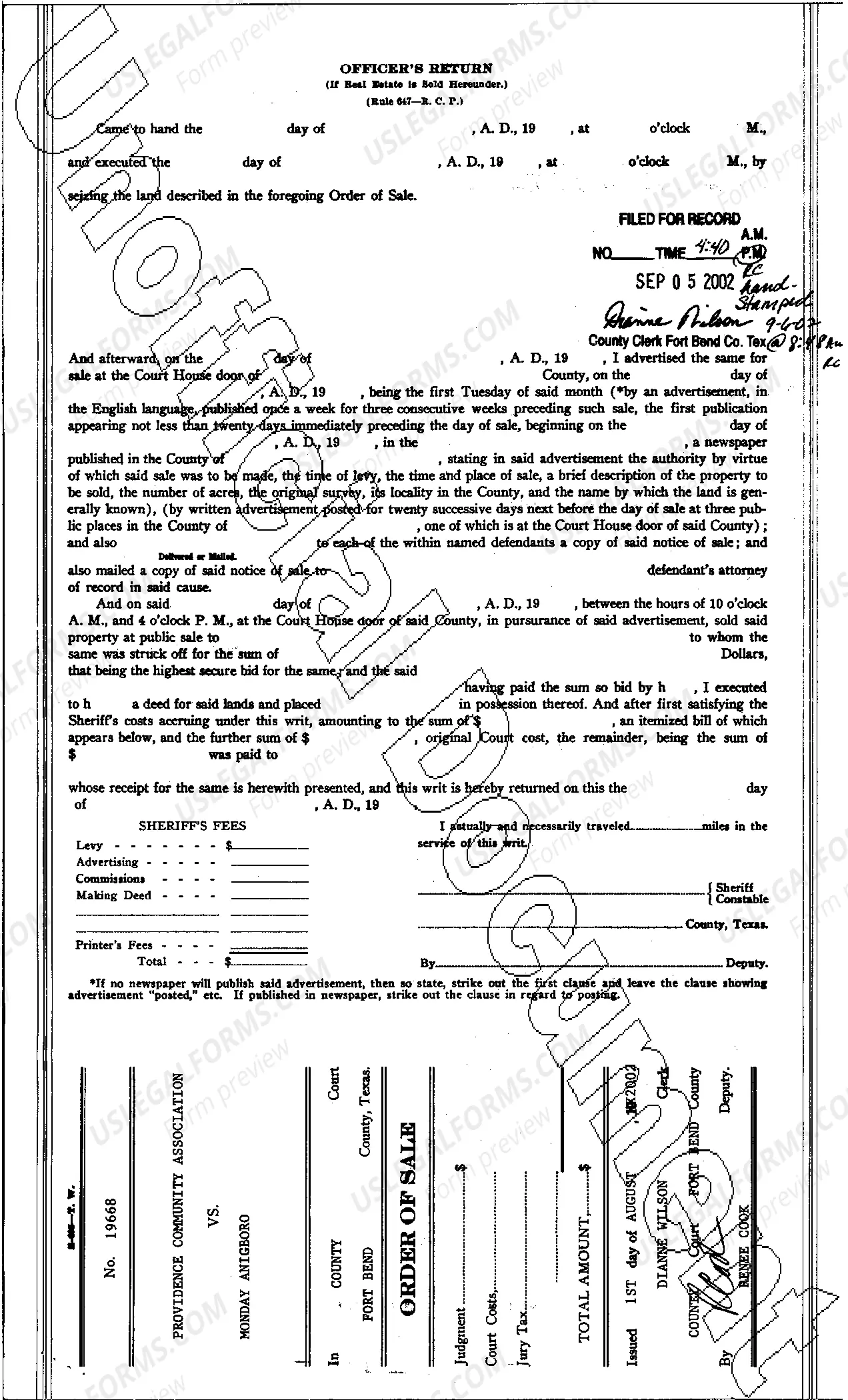 Preview A08 Order of Sale