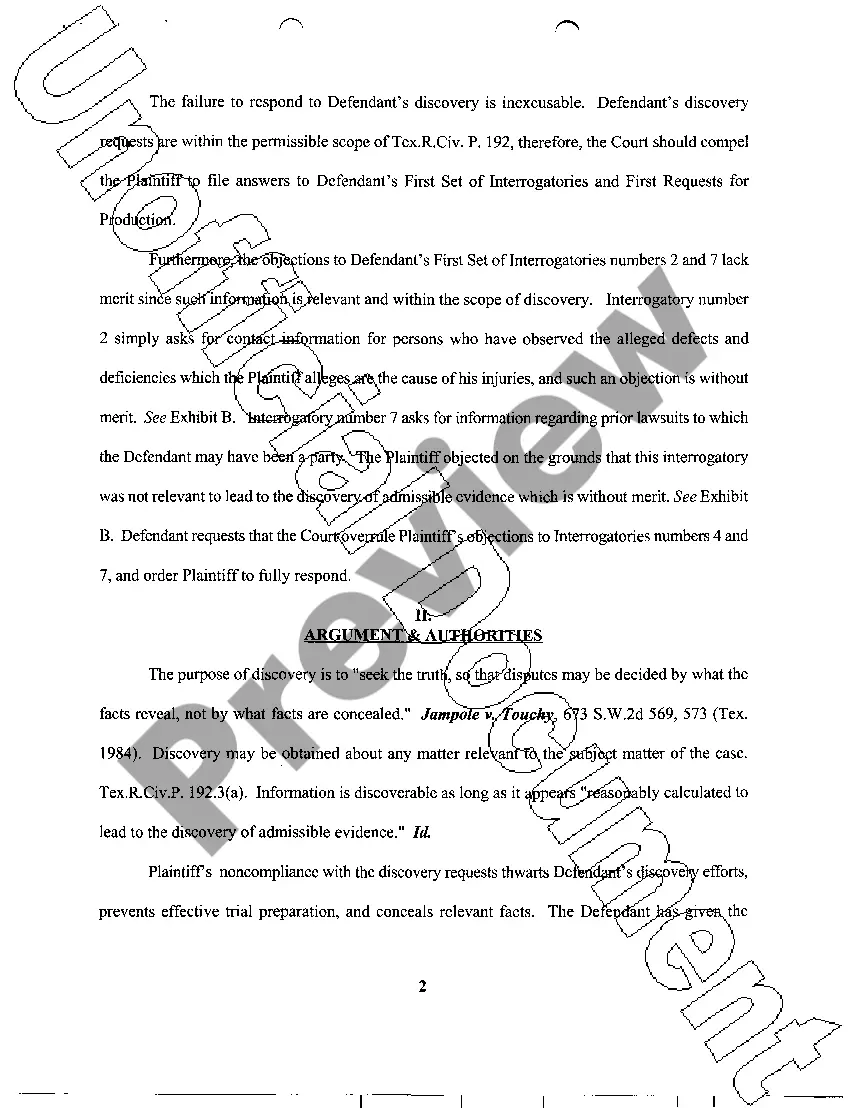 Preview A13 Defendants Motion To Compel Plaintiffs Answer to Interrogatories